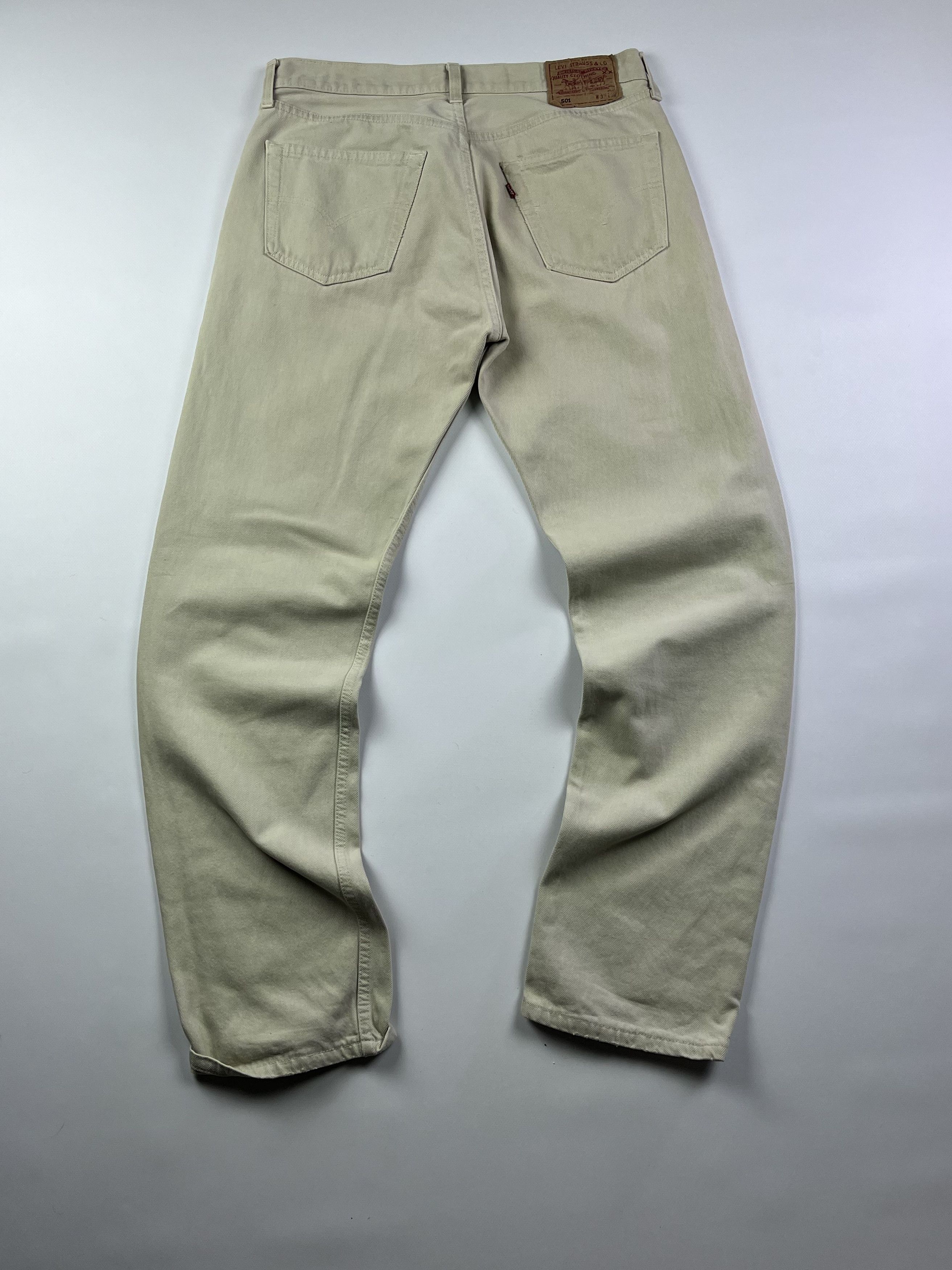 Levi's × Vintage 00s LEVIS 501 Vintage Cream Jean Size US 33 - 1 Thumbnail