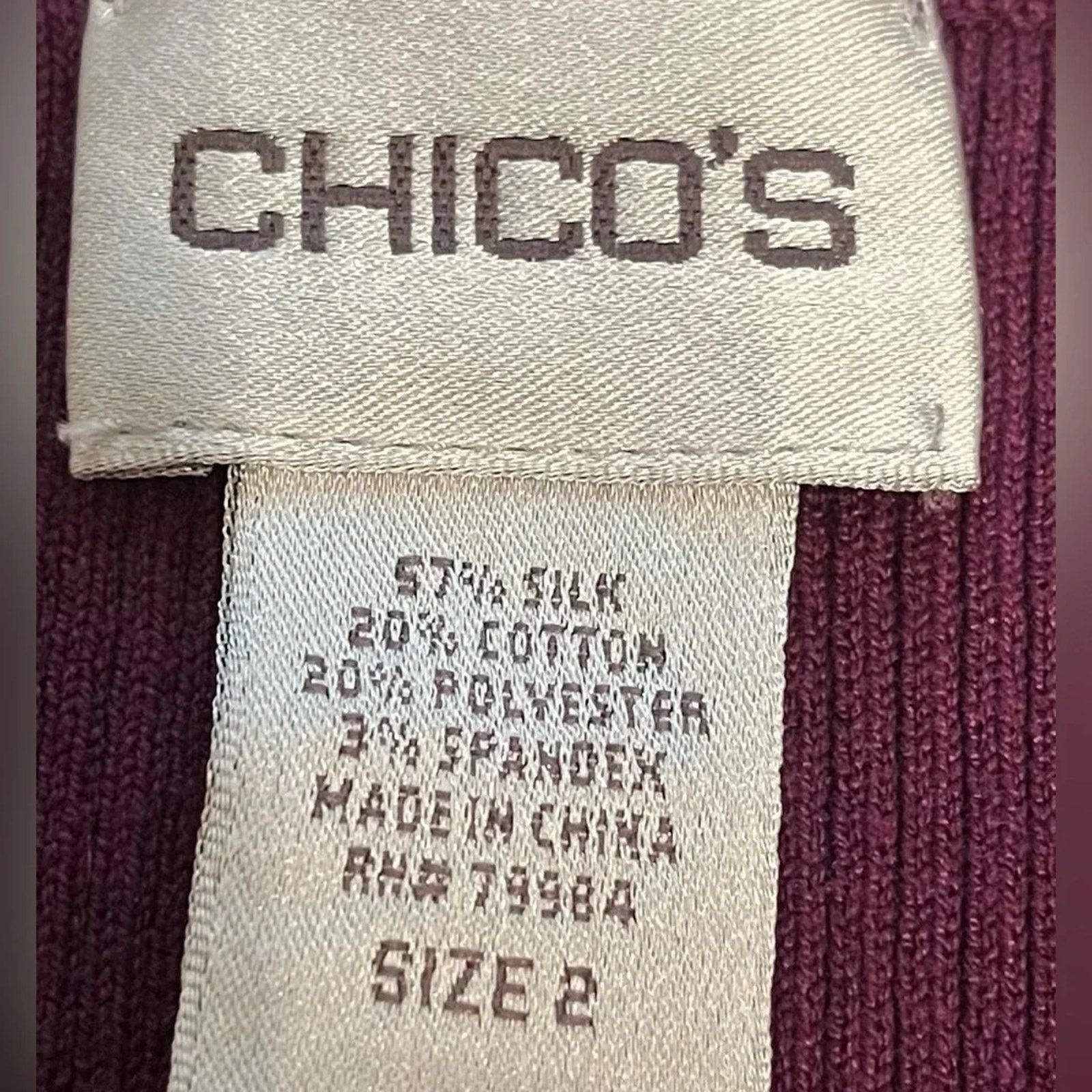 Chicos Chico’s silk blend tank top in maroon, burgundy size 2X Size XXL / US 16-18 / IT 52-54 - 2 Thumbnail