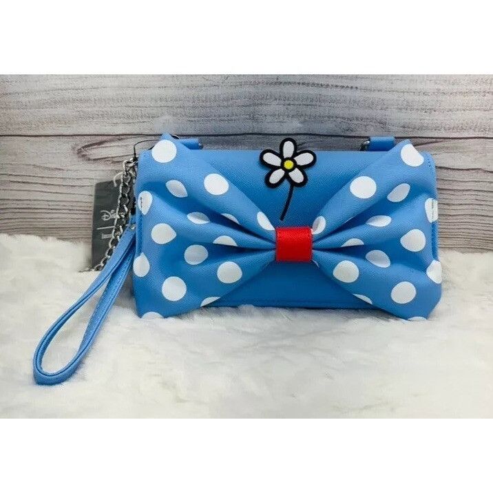 Disney Loungefly Minnie Mouse Daisy Retro Blue Polka Dot Crossbody Size ONE SIZE - 1 Thumbnail