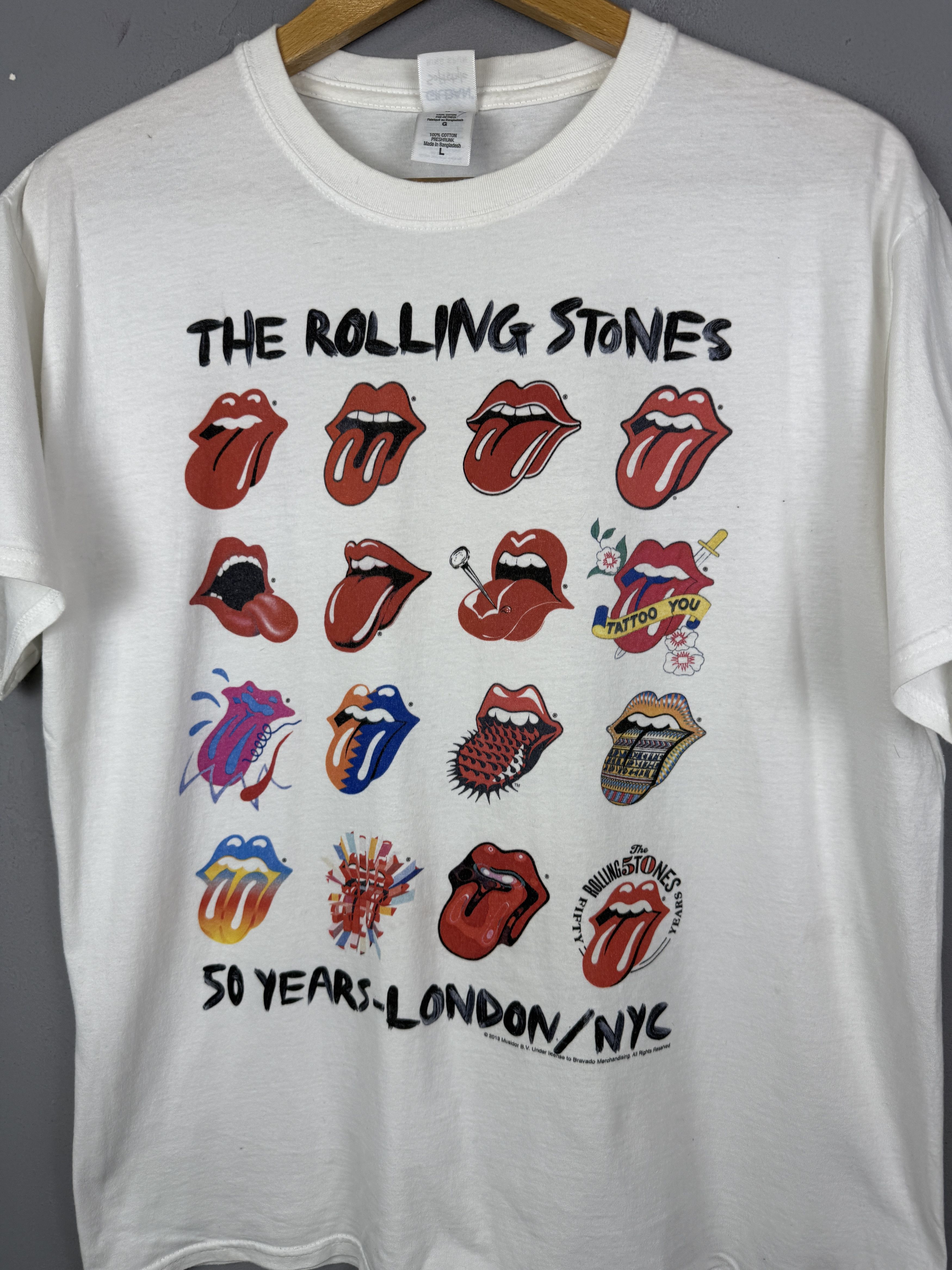 Band Tees × Vintage The Rolling Stones Vintage T Shirt 50 Years Tour London 2013 Size US L / EU 52-54 / 3 - 3 Thumbnail