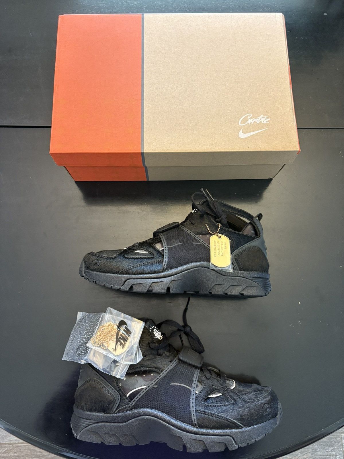 Corteiz × Nike Corteiz x Nike Air Trainer Huarache “Black Pony Hair” Size US 9 / EU 42 - 1 Thumbnail
