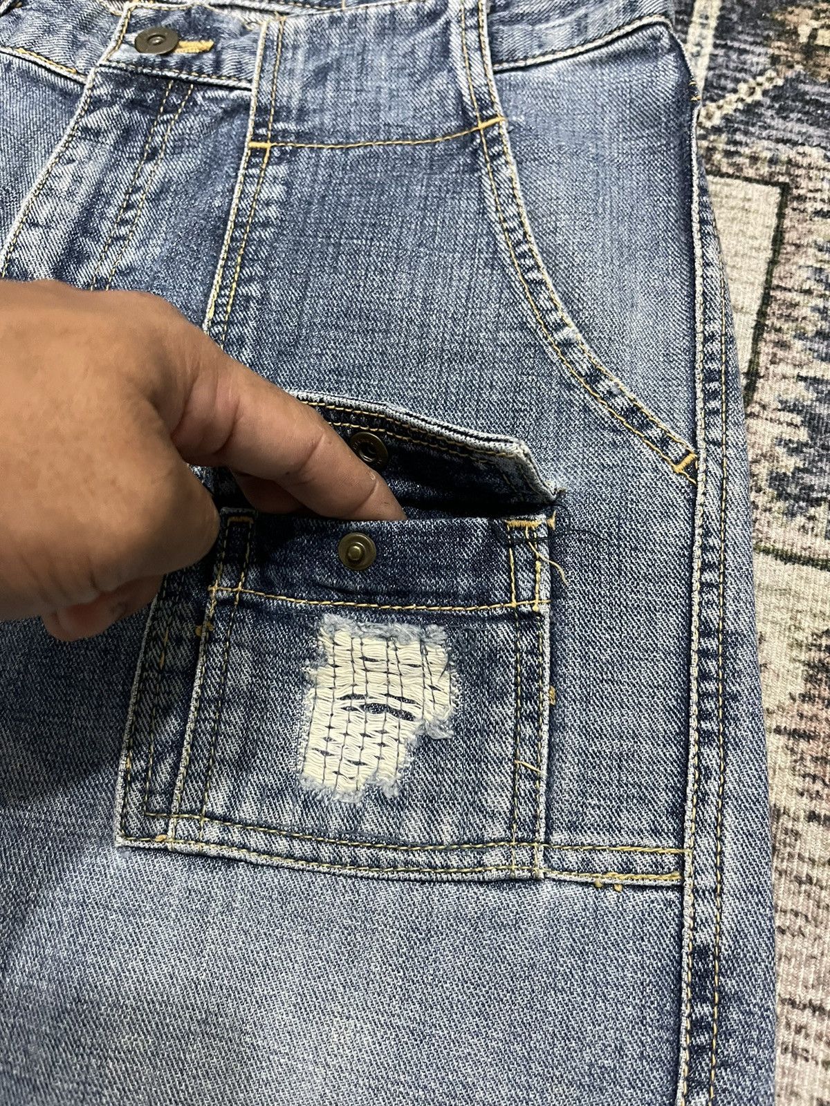 Boycott × If Six Was Nine × Vintage Vintage BOYCOTT Bush Pants Distressed Denim Pants Size US 33 - 7 Thumbnail