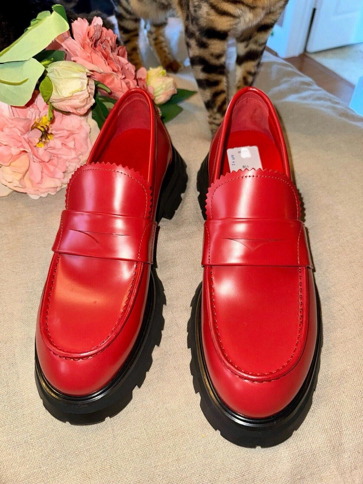Alexander McQueen Alexander McQueen Wander Red Leather Platform Loafer US 11 Size US 11 / IT 41 - 2 Thumbnail