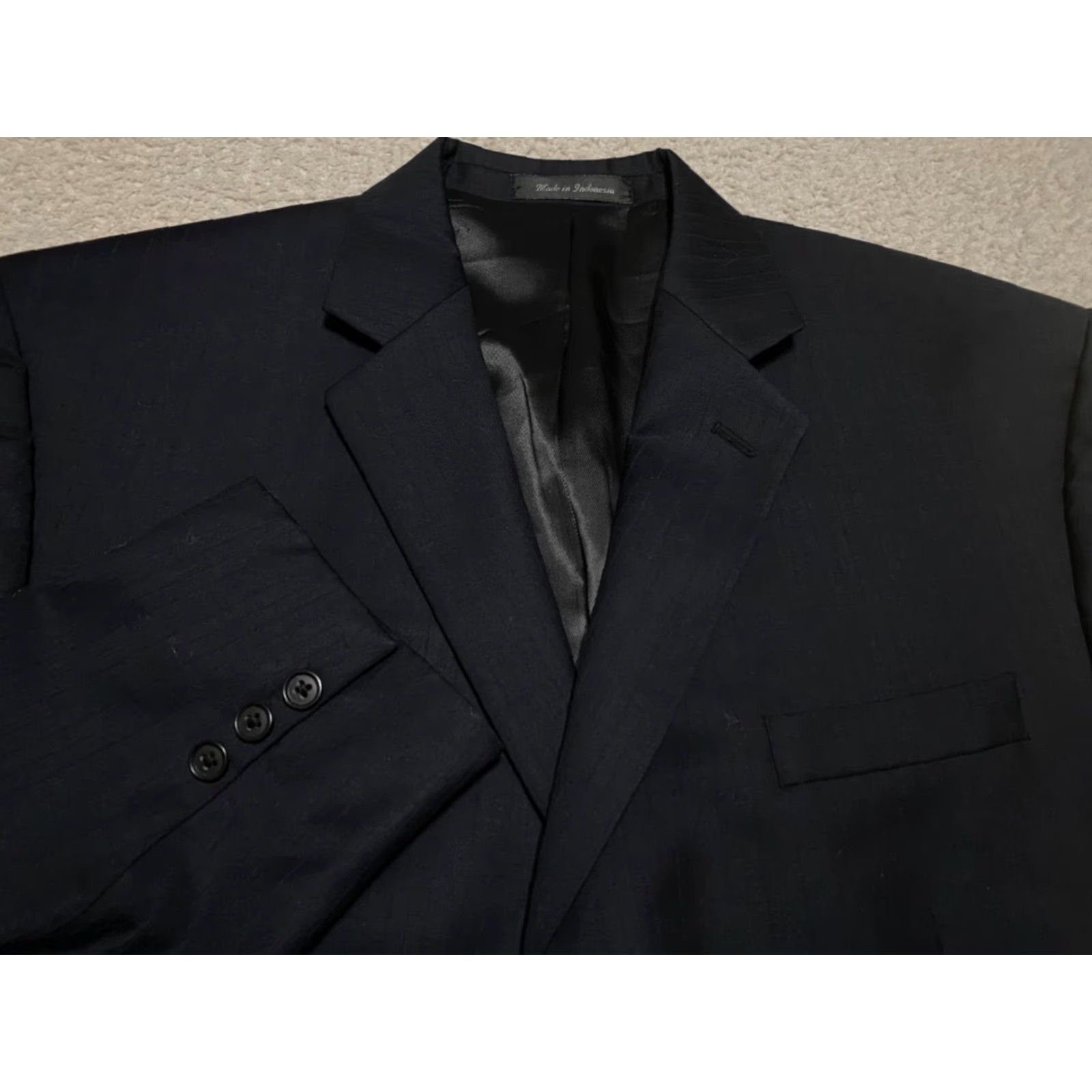 Calvin Klein Calvin Klein Blazer Mens sz 44 Solid Blue 3 Button 100% Wool Long Sleeve Size US XXL / EU 58 / 5 - 2 Thumbnail