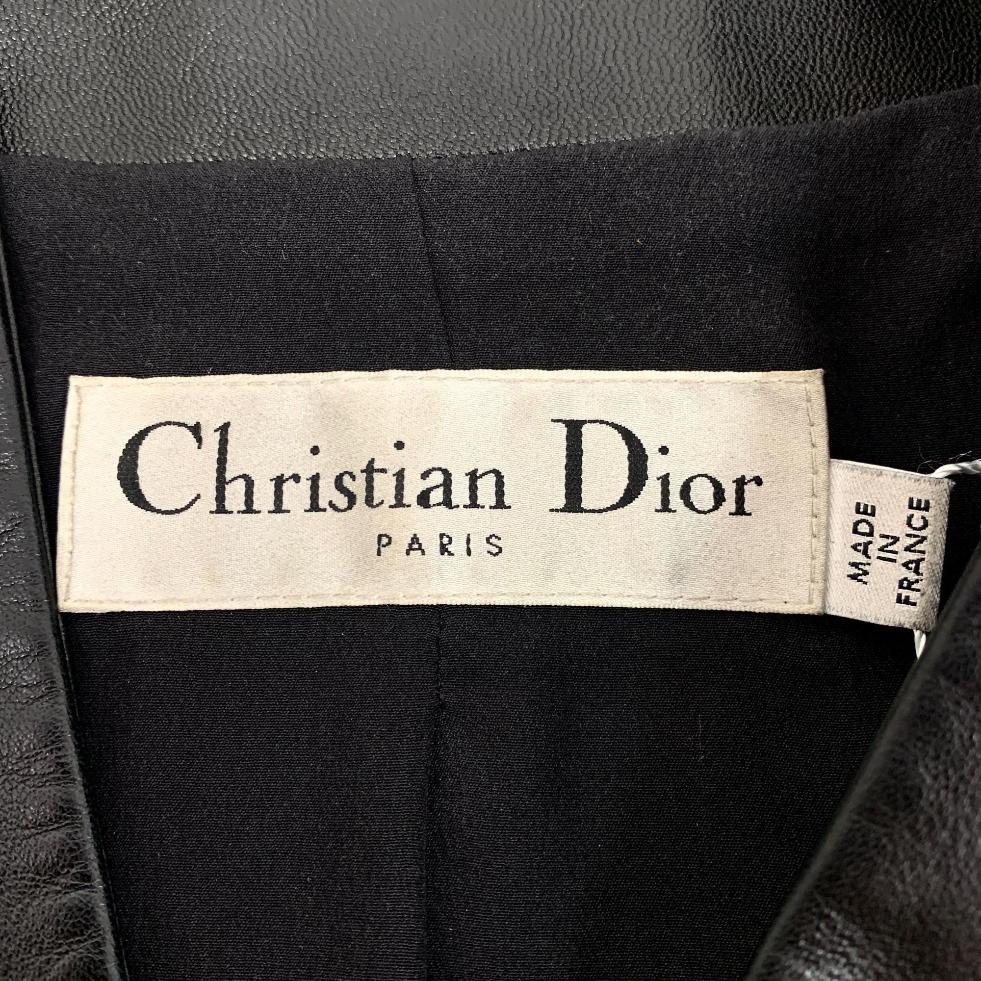 Dior Christian Dior Black Lambskin Single-Breasted Long-Sleeve Be Size M / US 6-8 / IT 42-44 - 2 Thumbnail