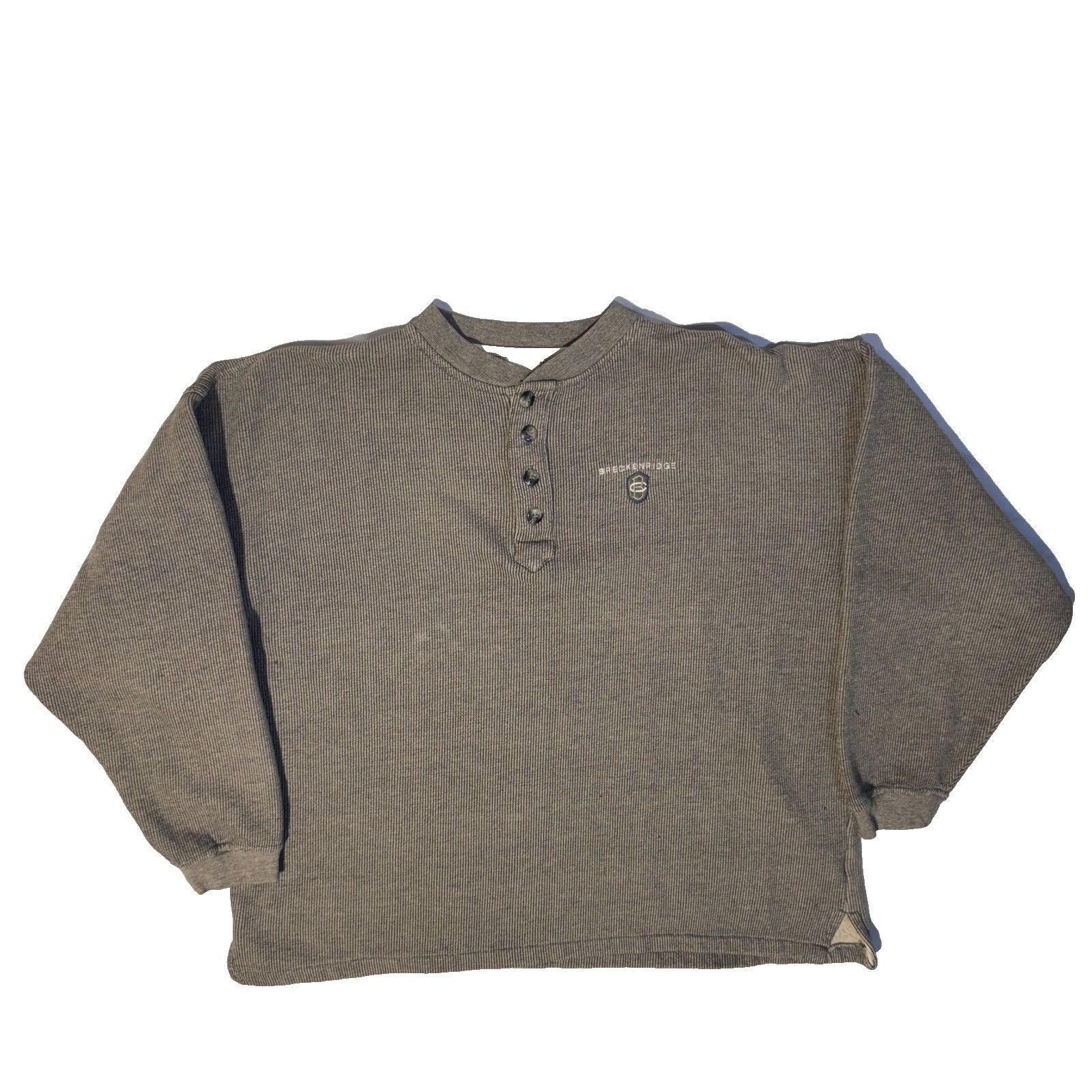 Other Vintage Breckenridge Henley Striped Sweatshirt Large Gray Gr Size US L / EU 52-54 / 3 - 1 Thumbnail