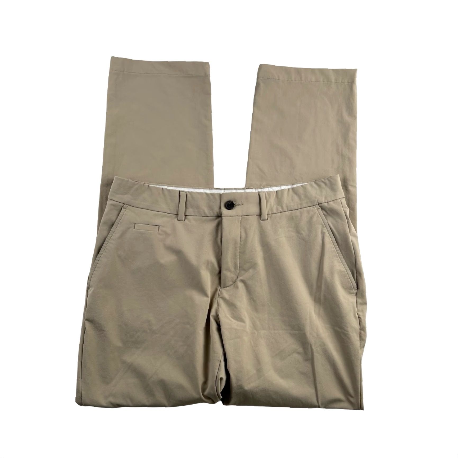 KJUS KJUS Men’s Ike Golf Pants Tan 33x32 Flat Front Stretch Polyester Beige Chino Casual Mens Pants Size US 33 - 2 Thumbnail