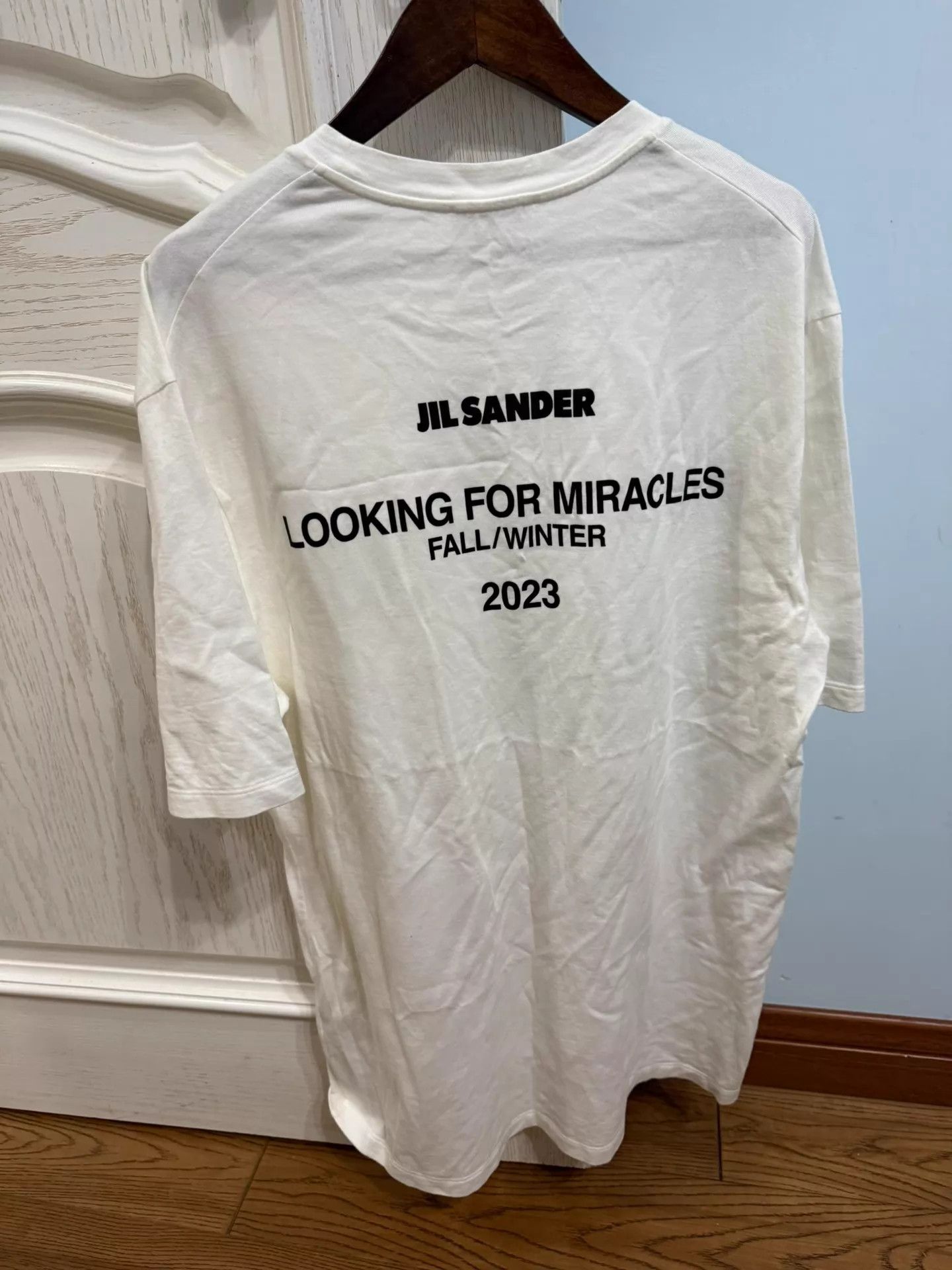 Jil Sander Jil Sander White Oversized Unisex Slogan T-Shirt Size US M / EU 48-50 / 2 - 1 Thumbnail