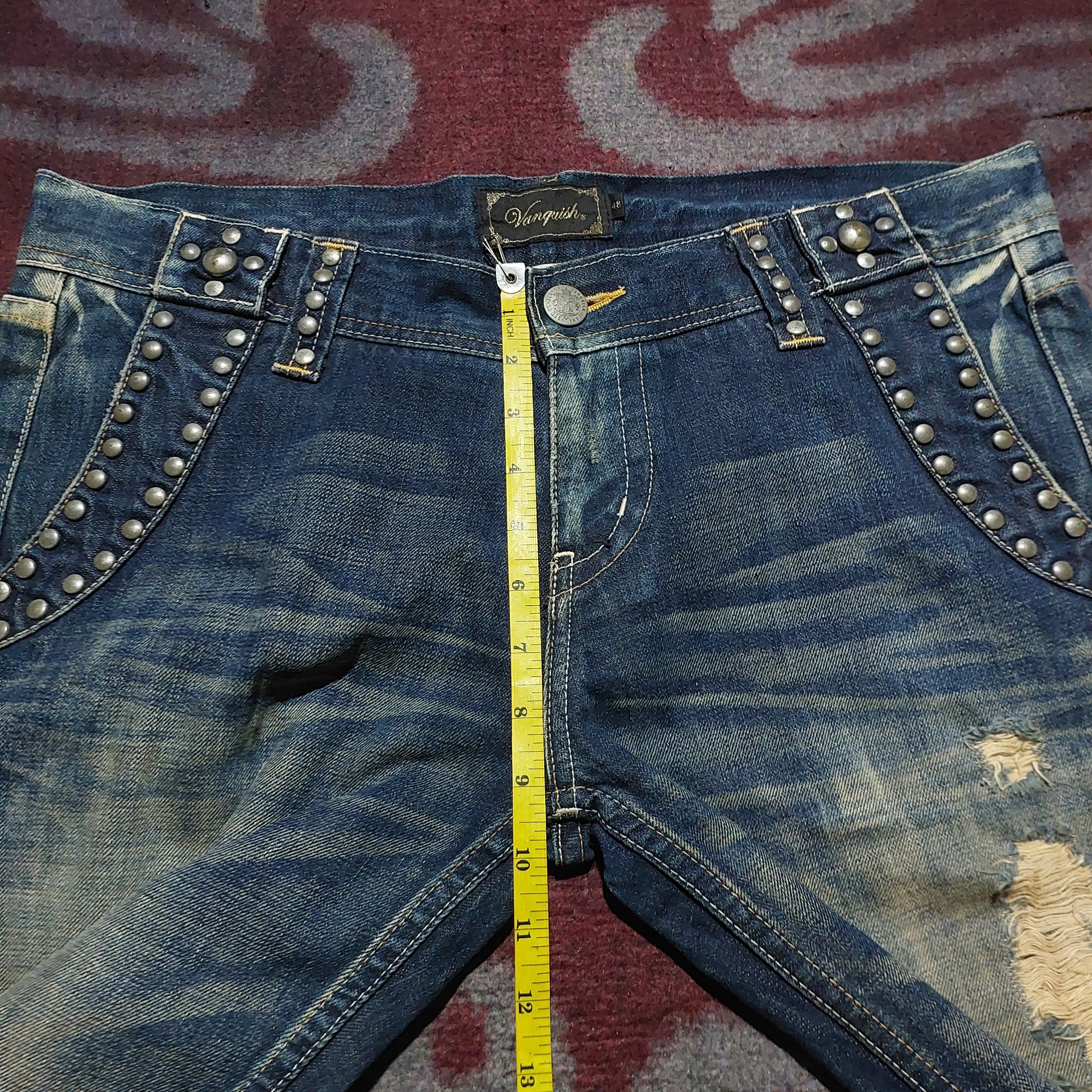 GOA Vanquish studded ripped flared blue denim Size US 36 / EU 52 - 19 Thumbnail