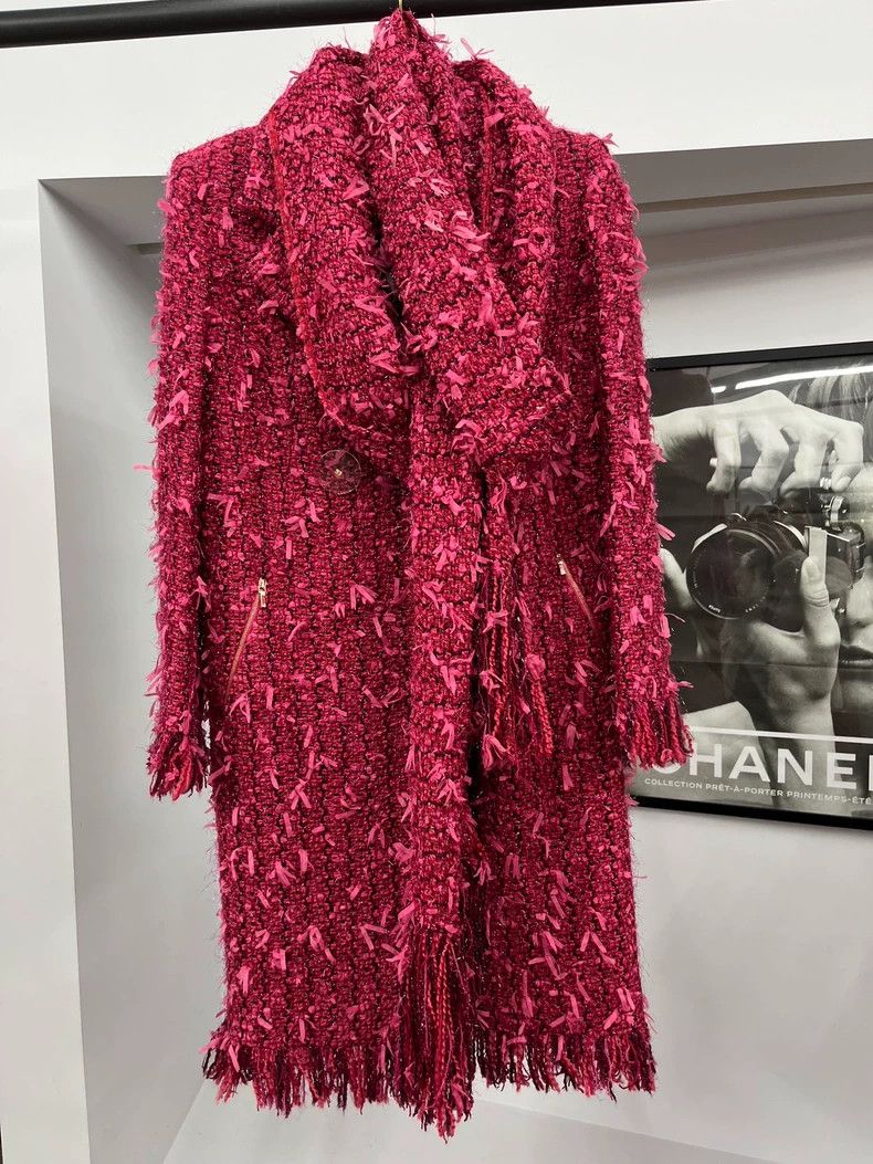 Chanel Chanel Metropolitan Series Red Tassel Coat Size XXS / US 00 / IT 34 - 1 Thumbnail