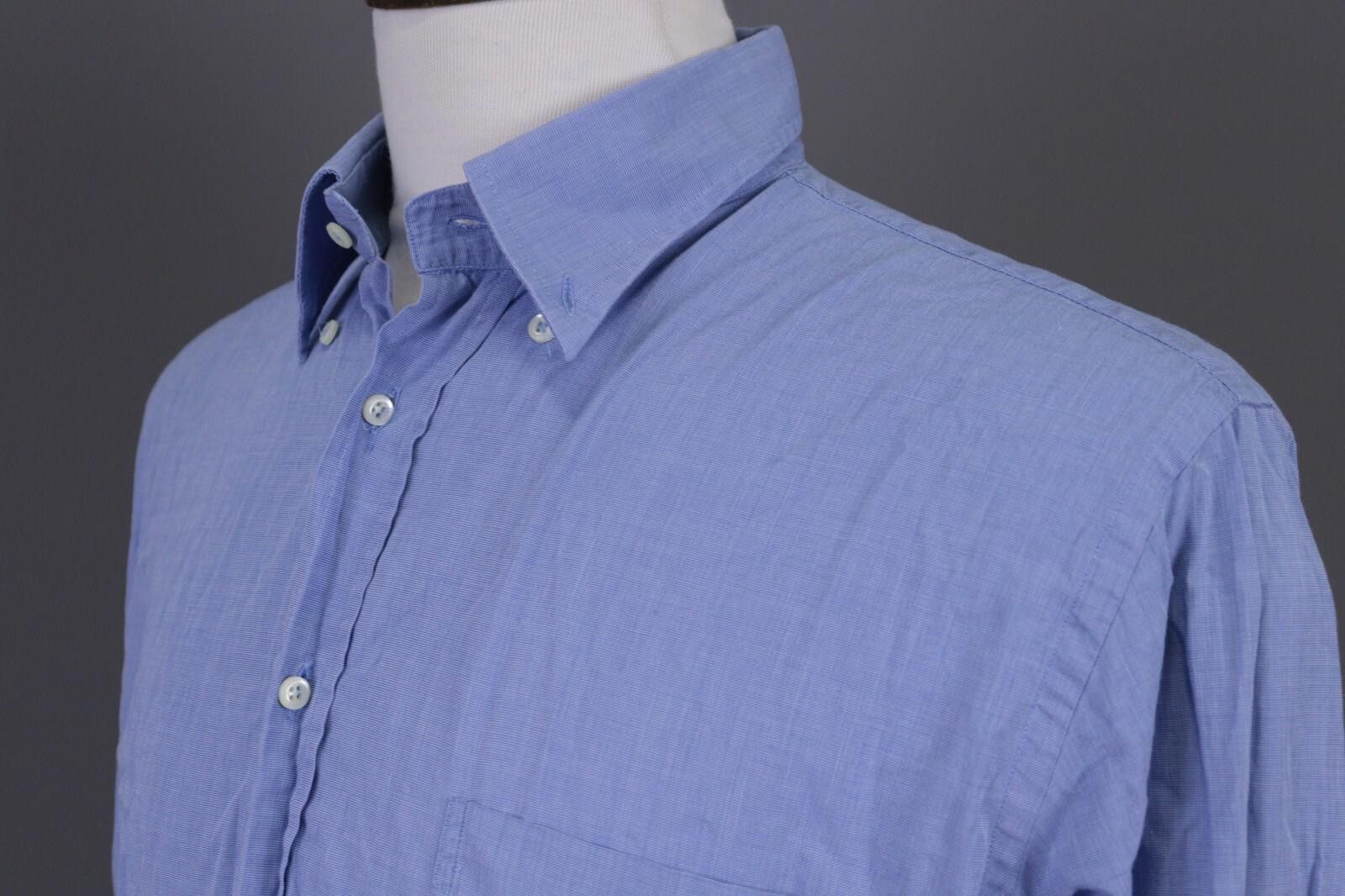 Designer Boggi Milano Regular Fit Blue Down Shirt Size 43 / 17 Size US M / EU 48-50 / 2 - 10 Thumbnail