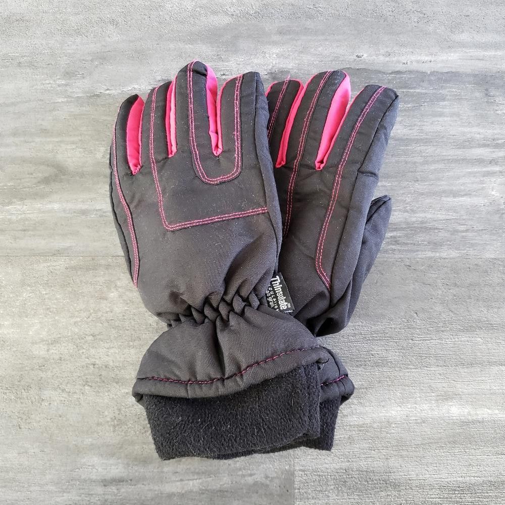 Other Black Pink Thinsulate Snowboard Glove Size ONE SIZE - 4 Thumbnail