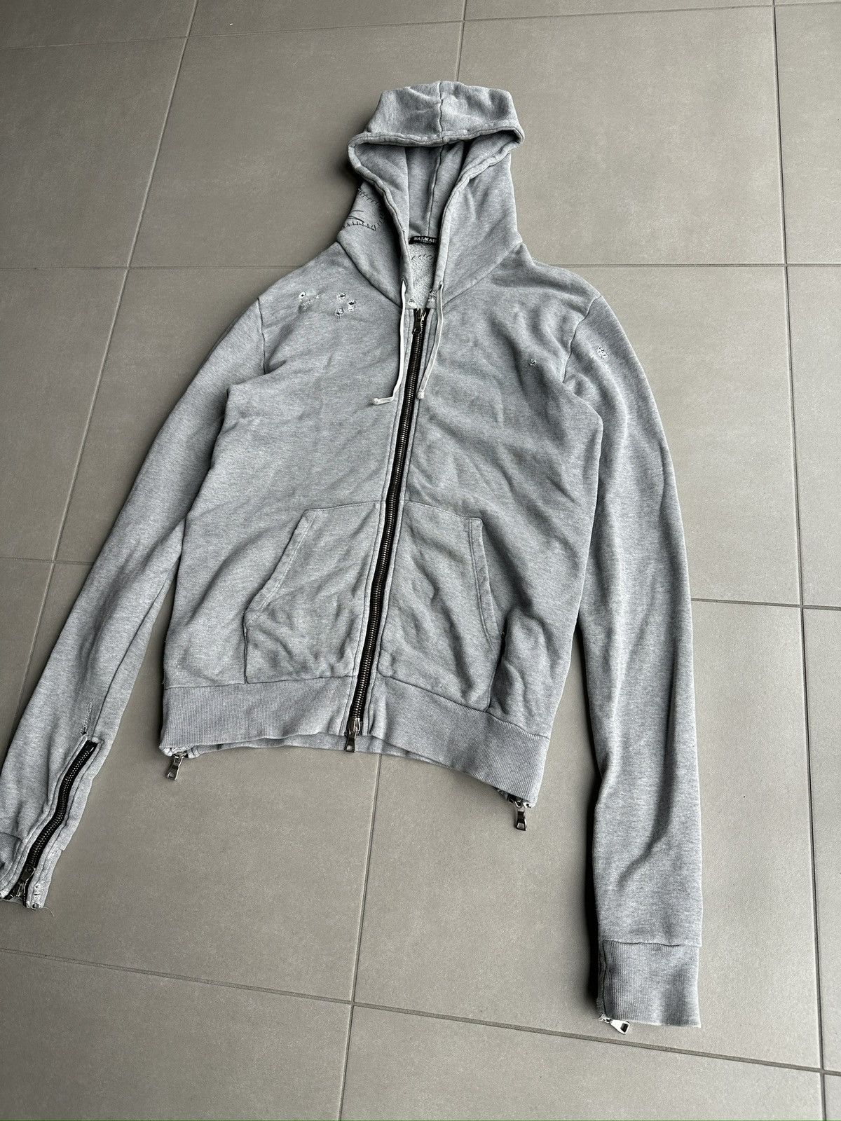 Balmain Balmain Homme SS11 distressed graffiti hoodie Size US M / EU 48-50 / 2 - 3 Thumbnail