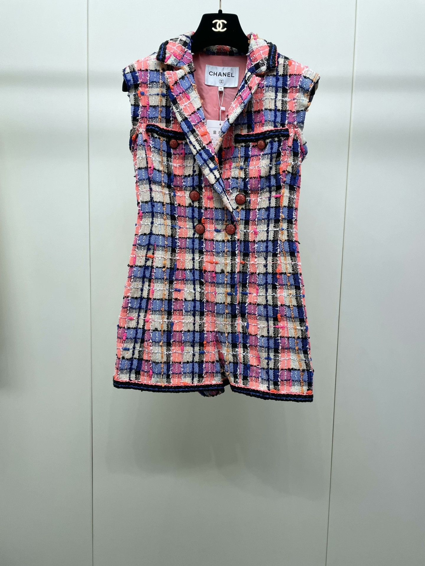 Chanel Chanel Colorful Plaid Tweed Jumpsuit Size 34" / US 12 / IT 48 - 1 Thumbnail