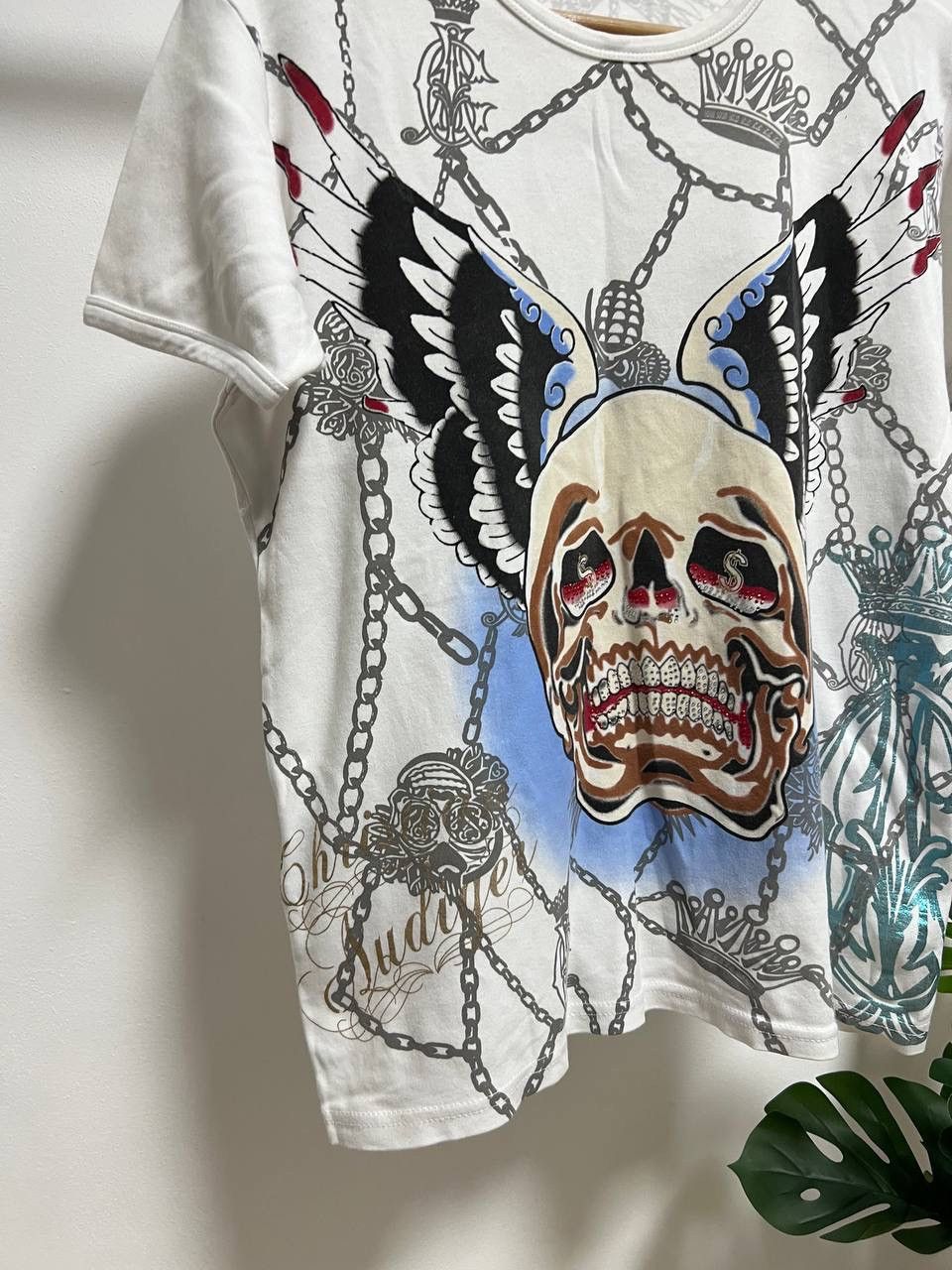 Christian Audigier × Ed Hardy Ed hardy Y2K skull rhinestone archival Japan style tee Size US L / EU 52-54 / 3 - 8 Thumbnail
