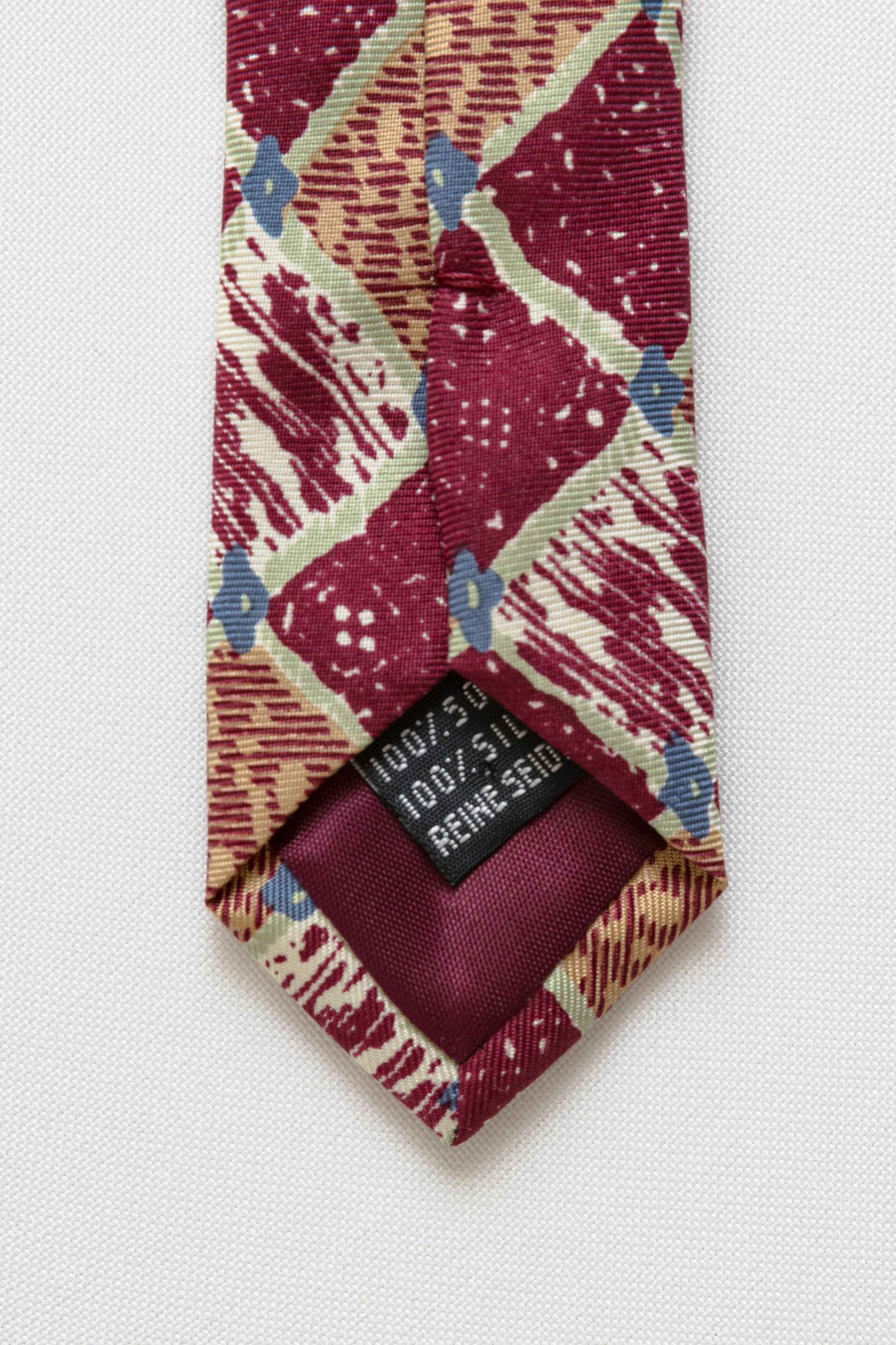 Vintage Tie abstract pattern crazy print necktie silk tie 068 Size ONE SIZE - 7 Thumbnail