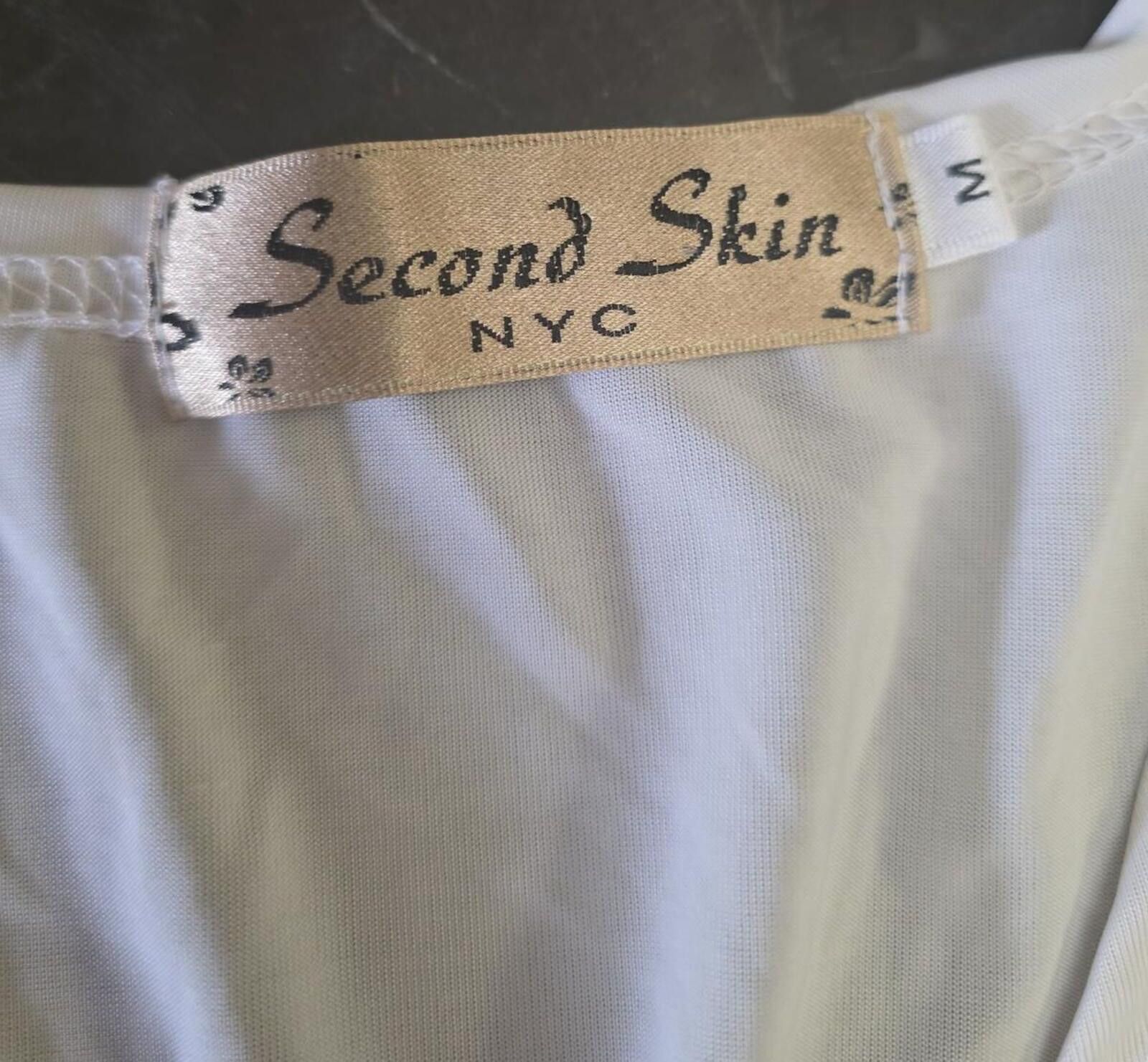 Other Second Skin NYC White V-Neck Damask Tunic Long Top Blouse M Size M / US 6-8 / IT 42-44 - 3 Thumbnail