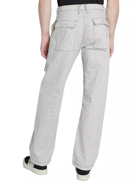 Rhude os11x0124 Pinstriped Front Pocket Pants in White & Black Size US 36 / EU 52 - 4 Thumbnail