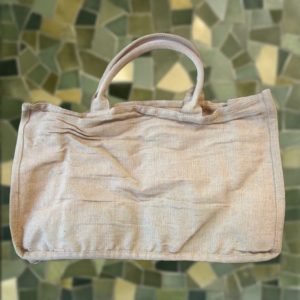 Vintage Clarins Cree Pour Paris Linen Cotton Embroidered Loves Nature Tote Bag - Unisex Adults - Medium - Natural Linen Bag Size ONE SIZE - 1 Thumbnail