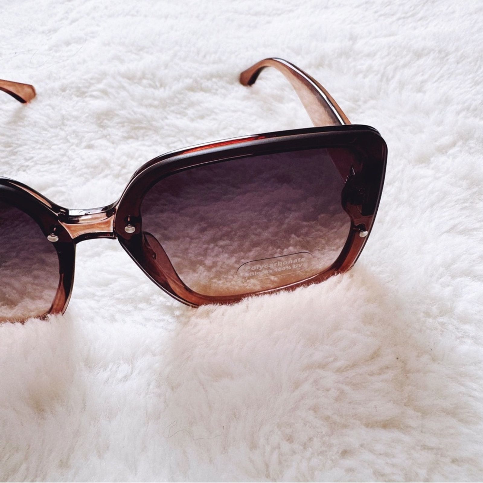 Other Abby Clear Brown Square Frame Sunglasses Size ONE SIZE - 7 Thumbnail