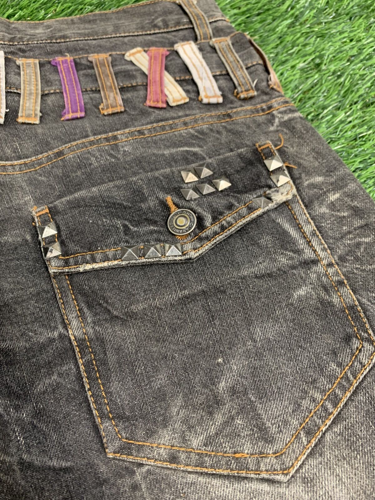 Vintage NYLAUS Double Waist Clawmark Distressed Faded Jean Size US 30 / EU 46 - 8 Thumbnail