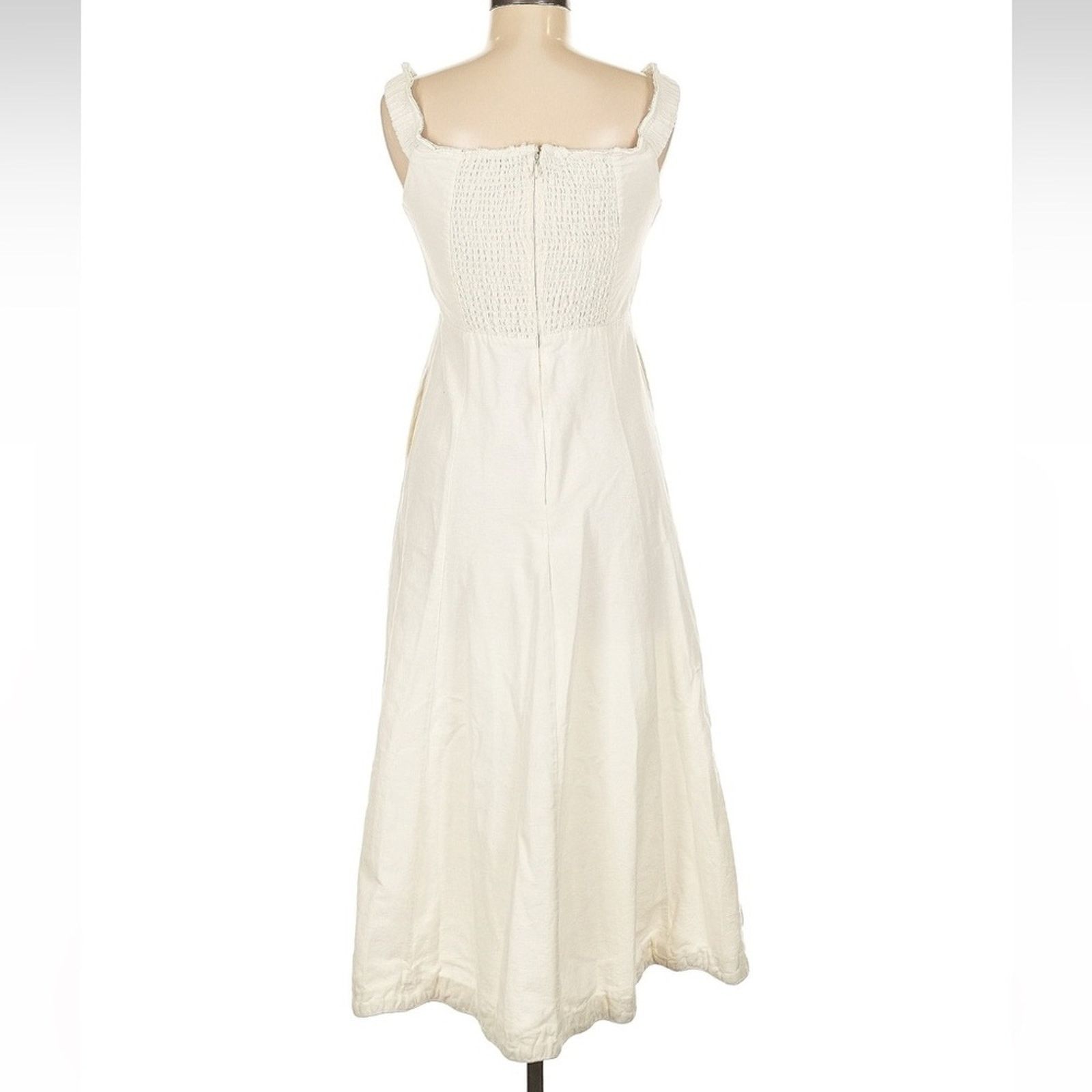 Sea New York Sea New York Ivory Midi Dress - Size 6 - Linen Blend Size M / US 6-8 / IT 42-44 - 2 Thumbnail