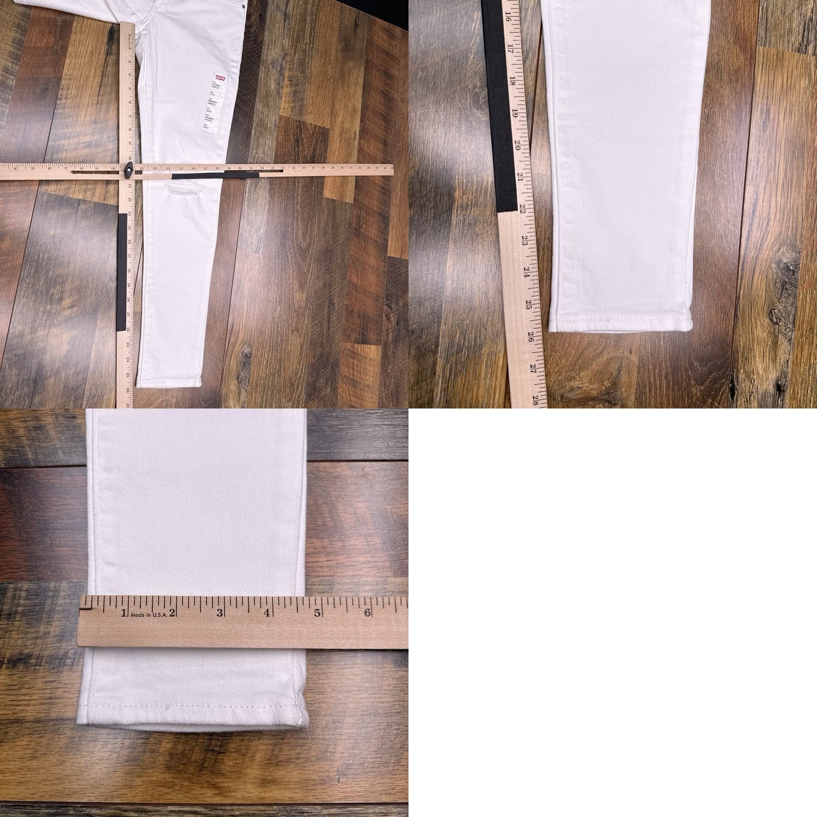 Levi's VINTAGE? No. Levi's 711 Skinny Jeans Womens 24 White Mid Rise Stretch Denim 5-Pocket Slim 26in Inseam Size 42" / US 20 - 10 Thumbnail