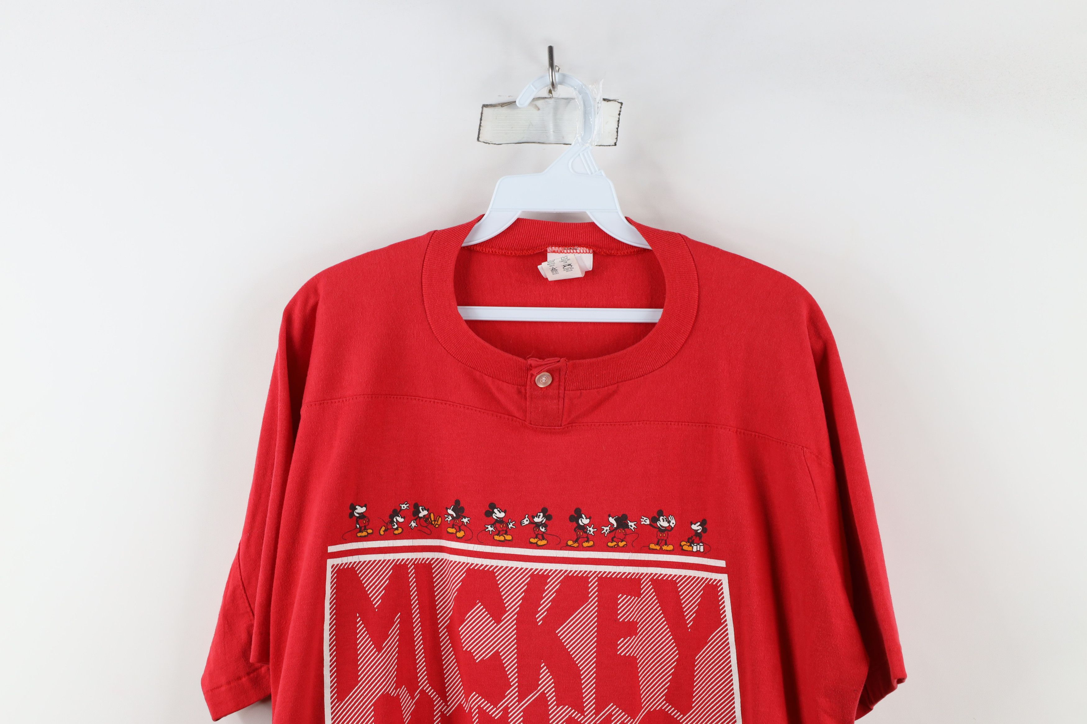 Disney × Vintage Vintage 80s 90s Disney Dolman Sleeve Pullover Henley T-Shirt Size US XL / EU 56 / 4 - 2 Thumbnail