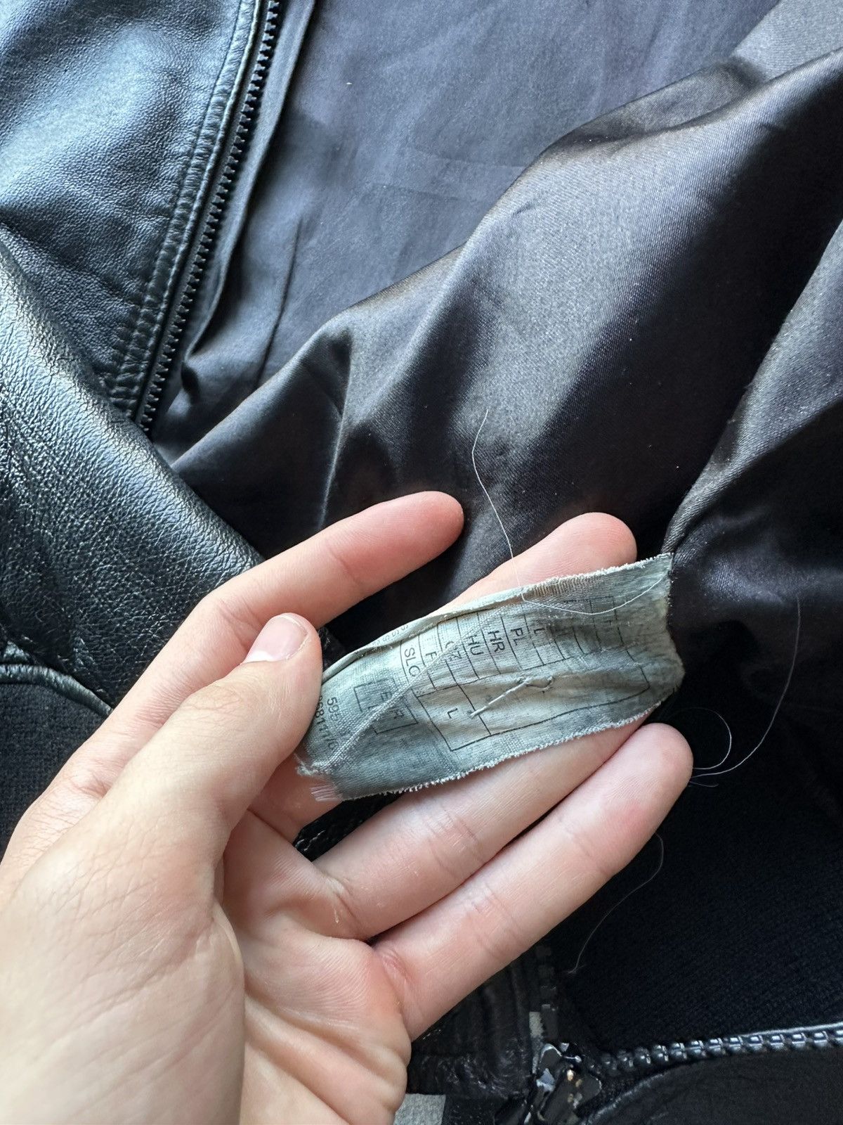 Other 🚨Y2K RICK OWENS TYPE DIRTY SLIM FIT ZIP LEATHER JACKET Size L / US 10 / IT 46 - 7 Thumbnail