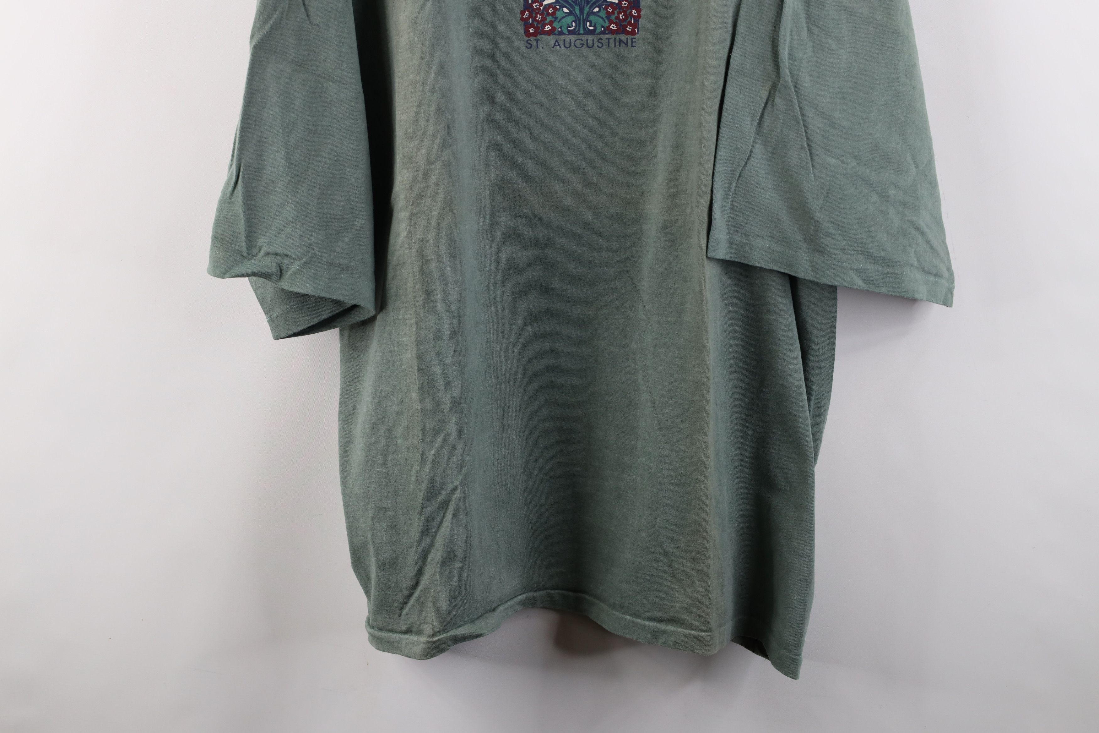 Vintage Deadstock Vintage 90s Streetwear St Augustine Flower T-Shirt Size US XXL / EU 58 / 5 - 3 Thumbnail