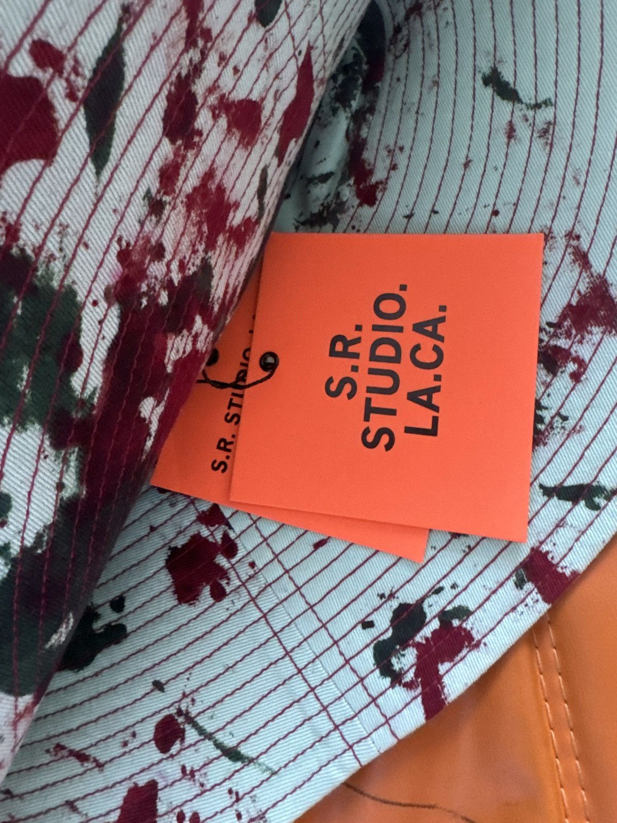 Sterling Ruby S.R Studios Mint Green & Red Hand-Dyed SOTO Bucket Hat Size ONE SIZE - 3 Thumbnail
