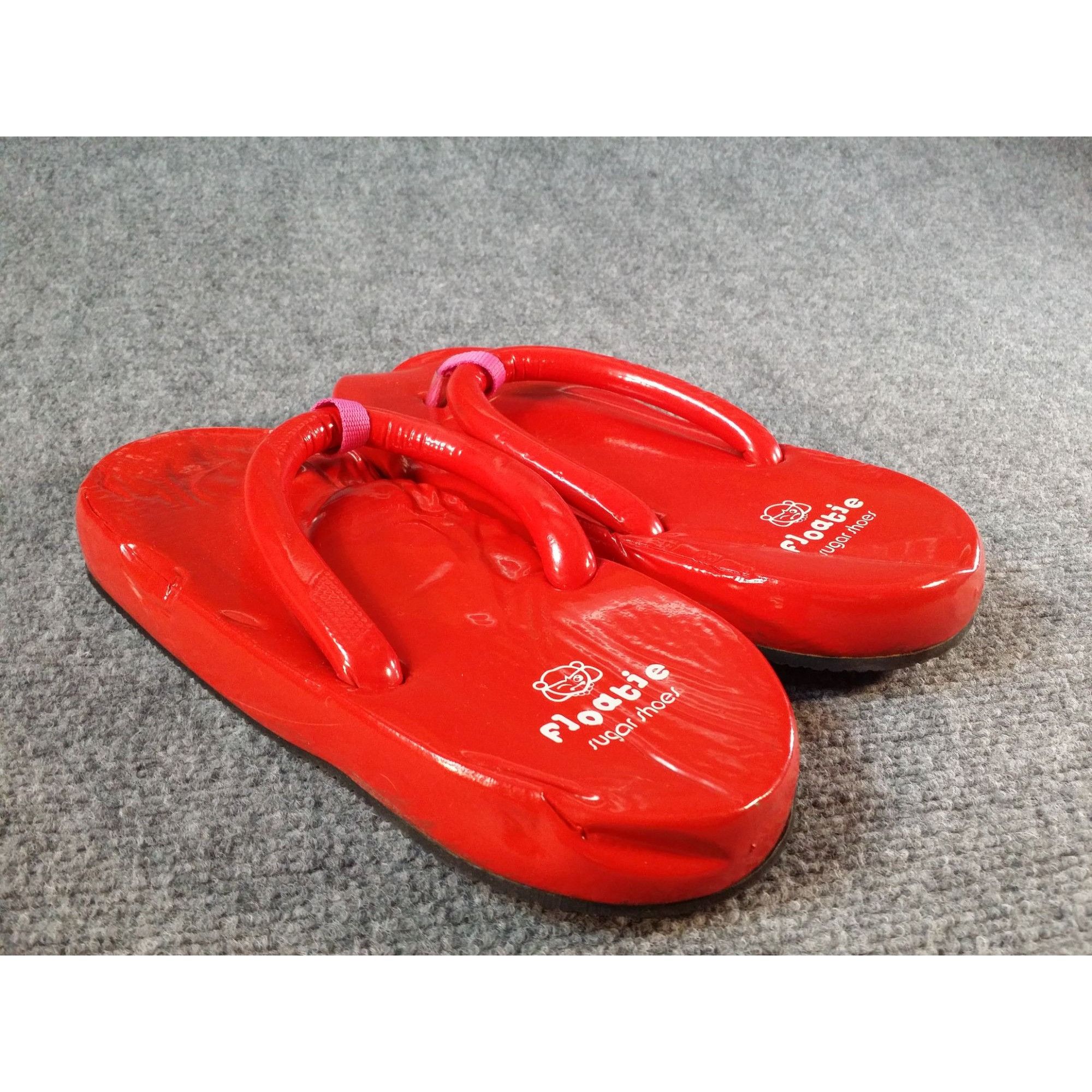 Malibu Sandals FLOATIE Sugar Shoes Y2k 90s Vintage Red Floating Flip Flop S Size US 9 / IT 39 - 2 Thumbnail