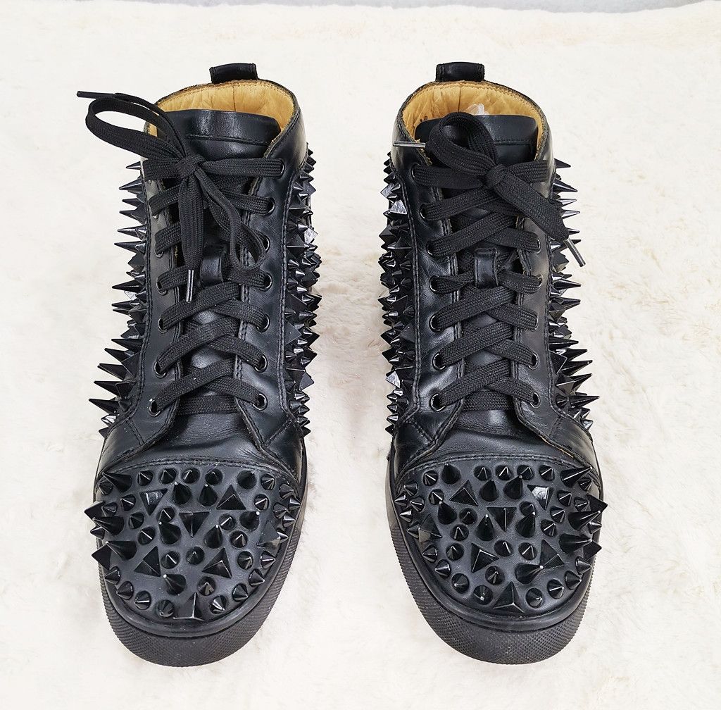 Christian Louboutin CHRISTIAN LOUBOUTIN off black spike shoes hi-cut Size US 8 / EU 41 - 8 Thumbnail