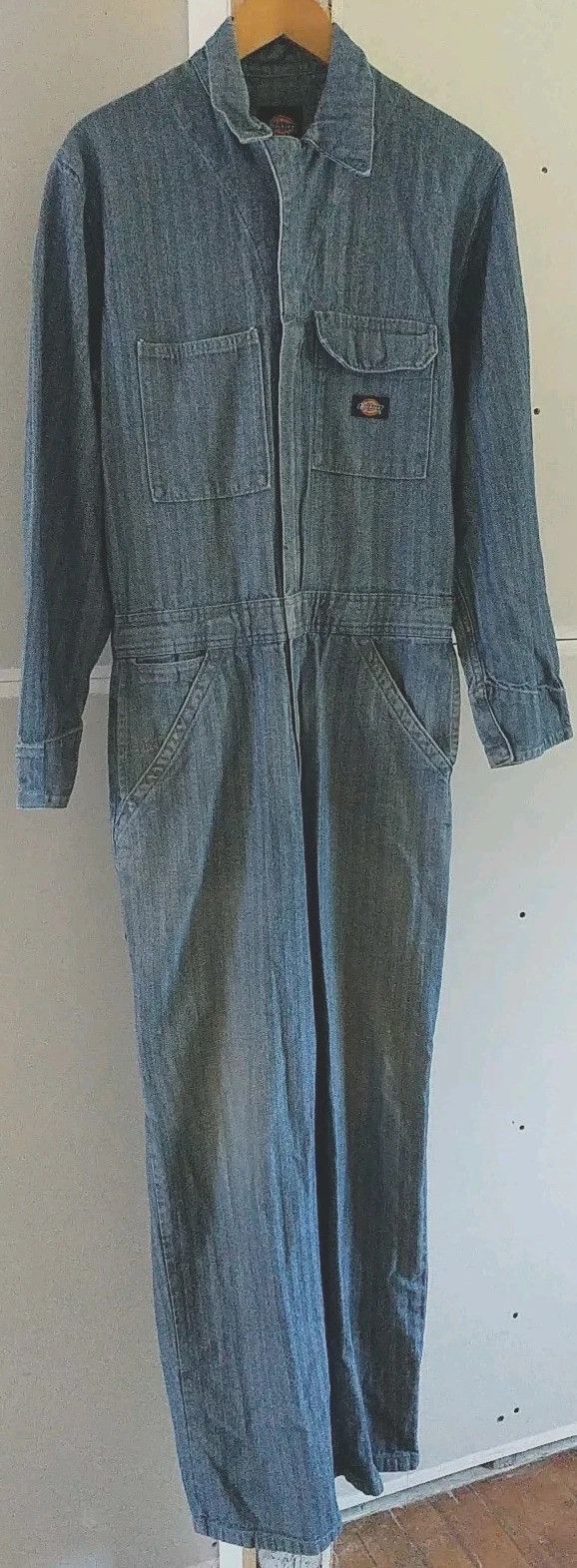 Dickies VTG DICKIES BLUE HERRINGBONE JUMPSUIT COVERALLS Size US 35 - 4 Thumbnail