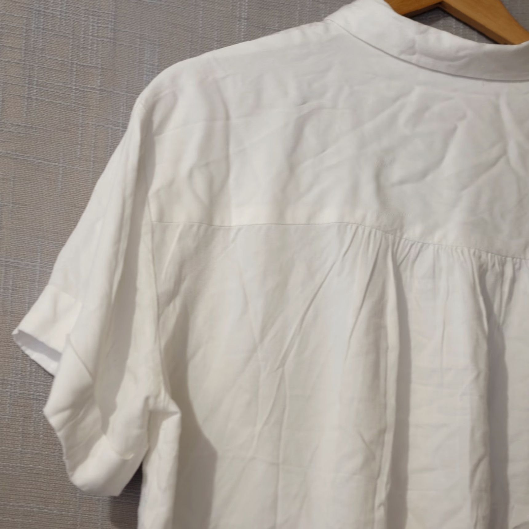 Vintage Rose & Olive White Button Blouse Collared Twist Front Women's L #H90-37 Size L / US 10 / IT 46 - 6 Thumbnail