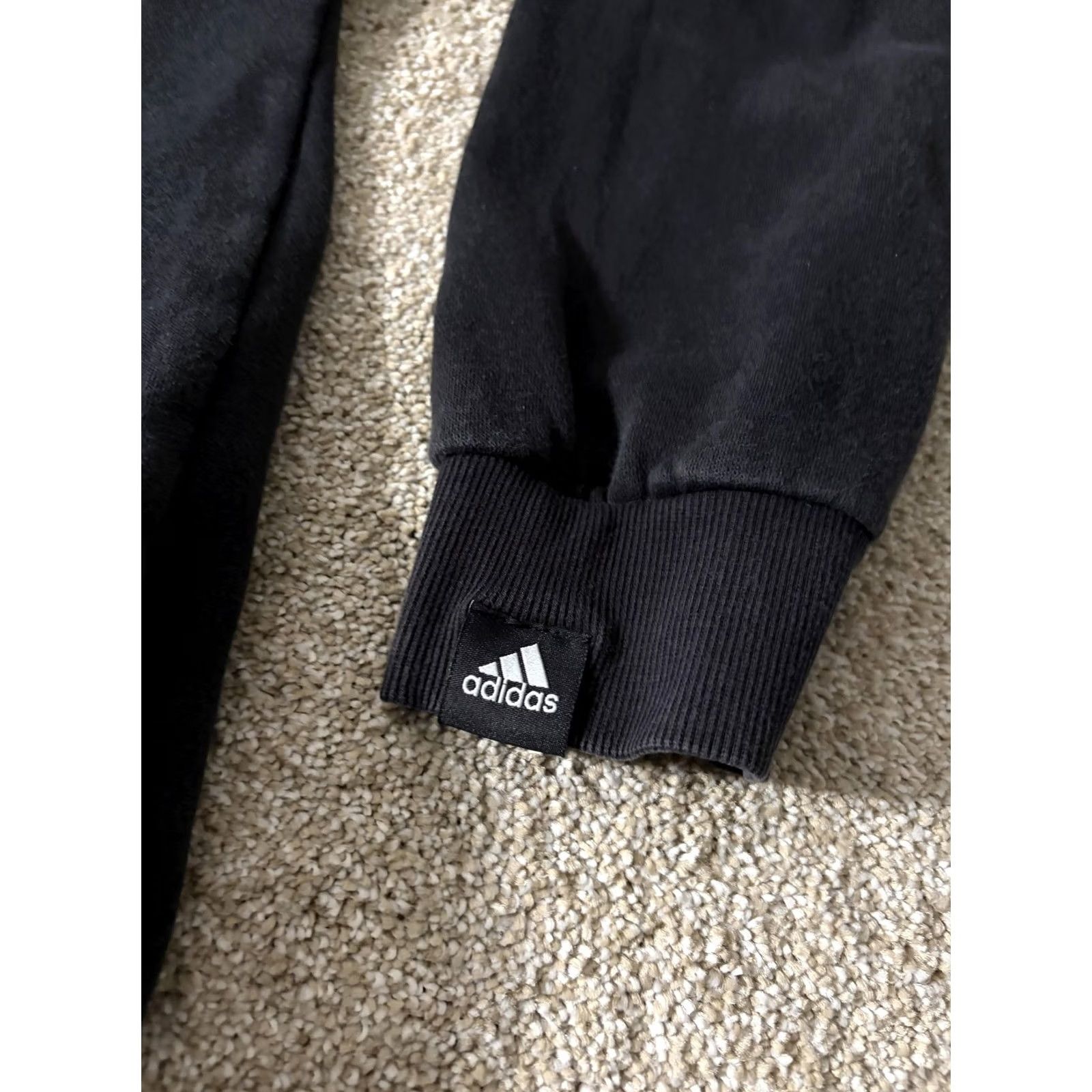 Adidas Adidas Hoodie Mens Small Black Three Stripes Graphic Fleece Sweatshirt Pullover Size US S / EU 44-46 / 1 - 5 Thumbnail