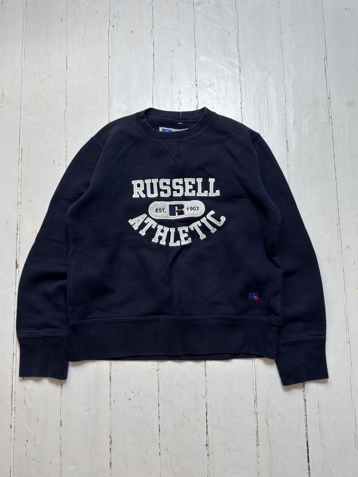 Russell Athletic VINTAGE RUSSELL ATHLETIC 2000s BIG LOGO AMERICAN SWEATSHIRT Size S / US 4 / IT 40 - 1 Thumbnail