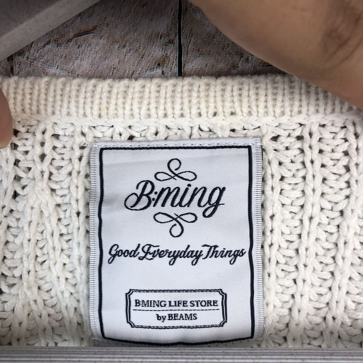 Beams Plus × Homespun Knitwear × Japanese Brand D Ming Beams White Knitwear #A1084 Size US M / EU 48-50 / 2 - 9 Thumbnail