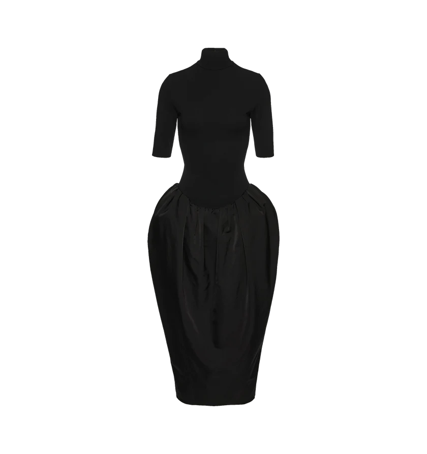 Magda Butrym o1h1sh11225 Puff Skirt Midi Dress in Black Size XS / US 0-2 / IT 36-38 - 1 Thumbnail