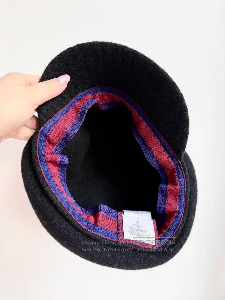 Vivienne Westwood Vivienne Westwood Black Leather Saturn Beret Forward Hat Size ONE SIZE - 5 Thumbnail