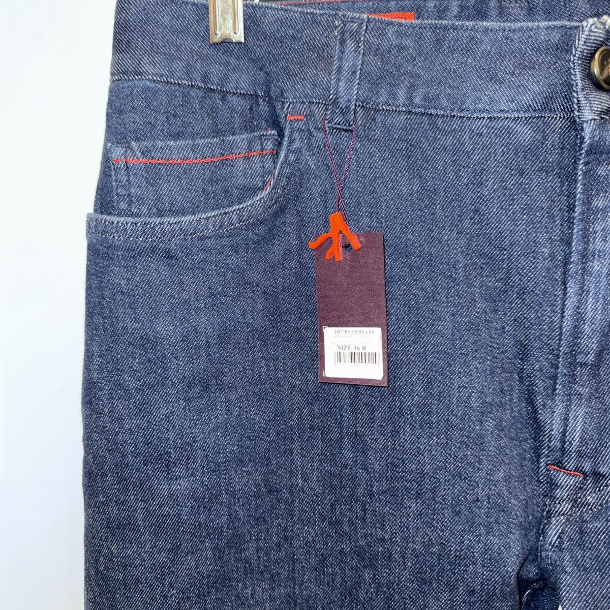 Isaia Isaia Napoli Iconico Selvedge Jeans 36 Italy Red Stitch NWT Size US 36 / EU 52 - 5 Thumbnail