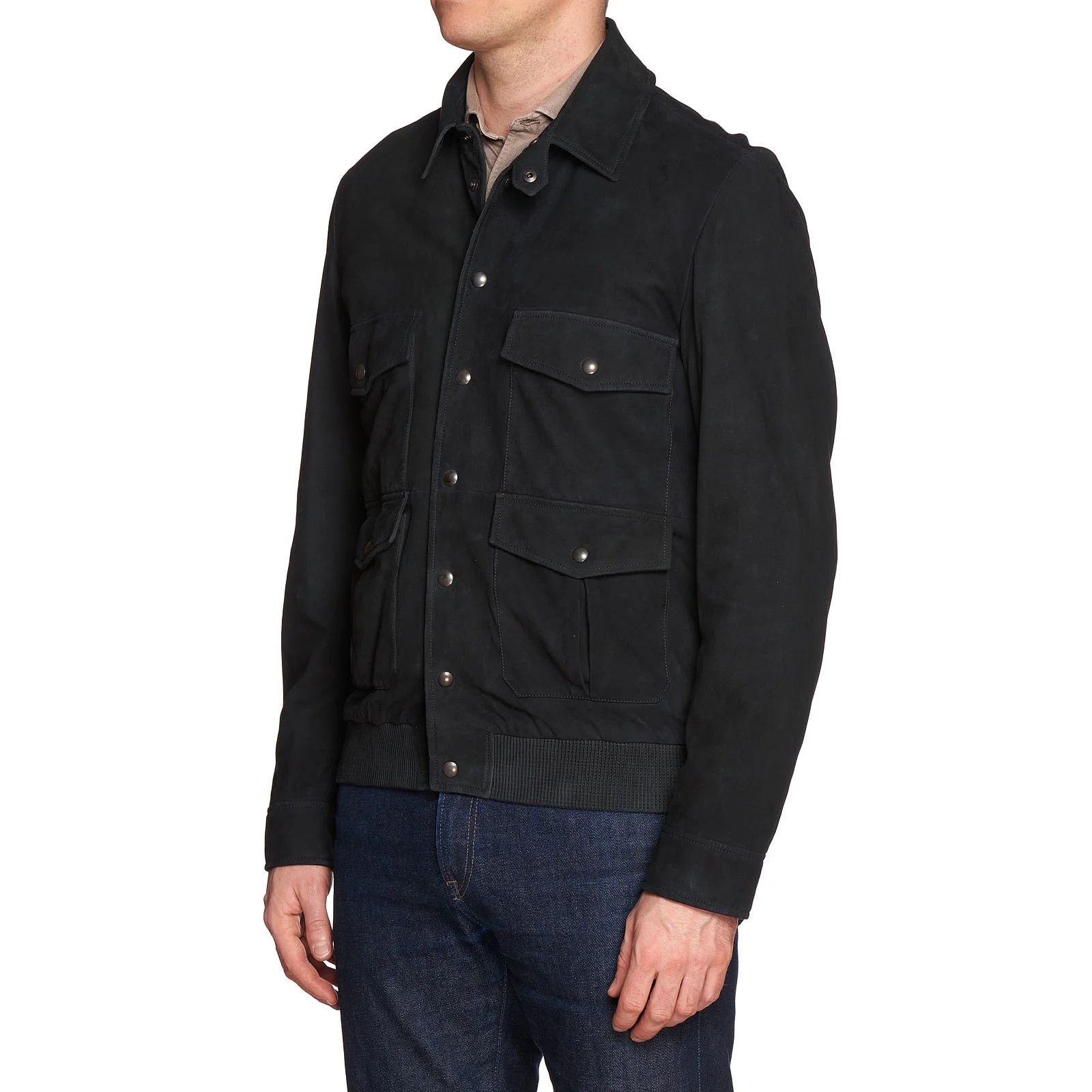 Bottega Veneta BOTTEGA VENETA Black Sheepskin Suede Leather Flight Jacket Size US M / EU 48-50 / 2 - 5 Thumbnail