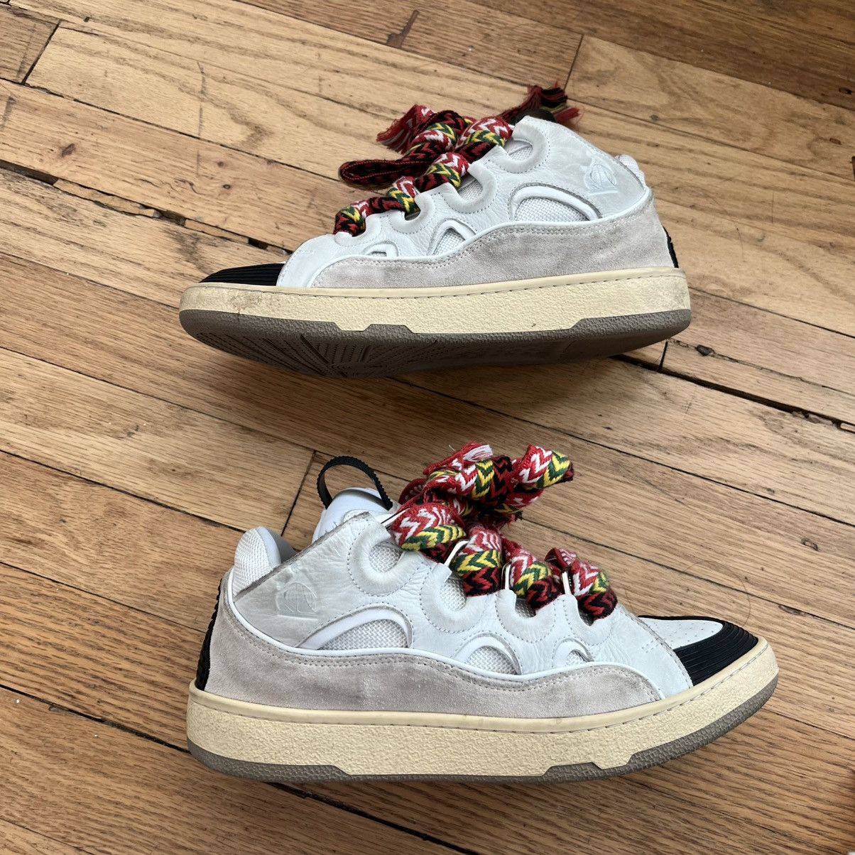 LANVIN LEATHER CURB SNEAKERS