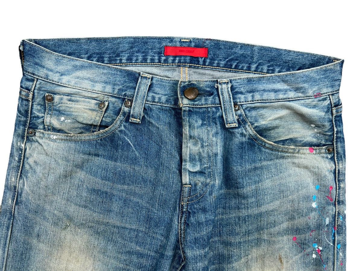 Japanese Brand Vintage Red Card Japan Faded Distressed Slim Fit Jeans 33x33 Size US 33 - 6 Thumbnail