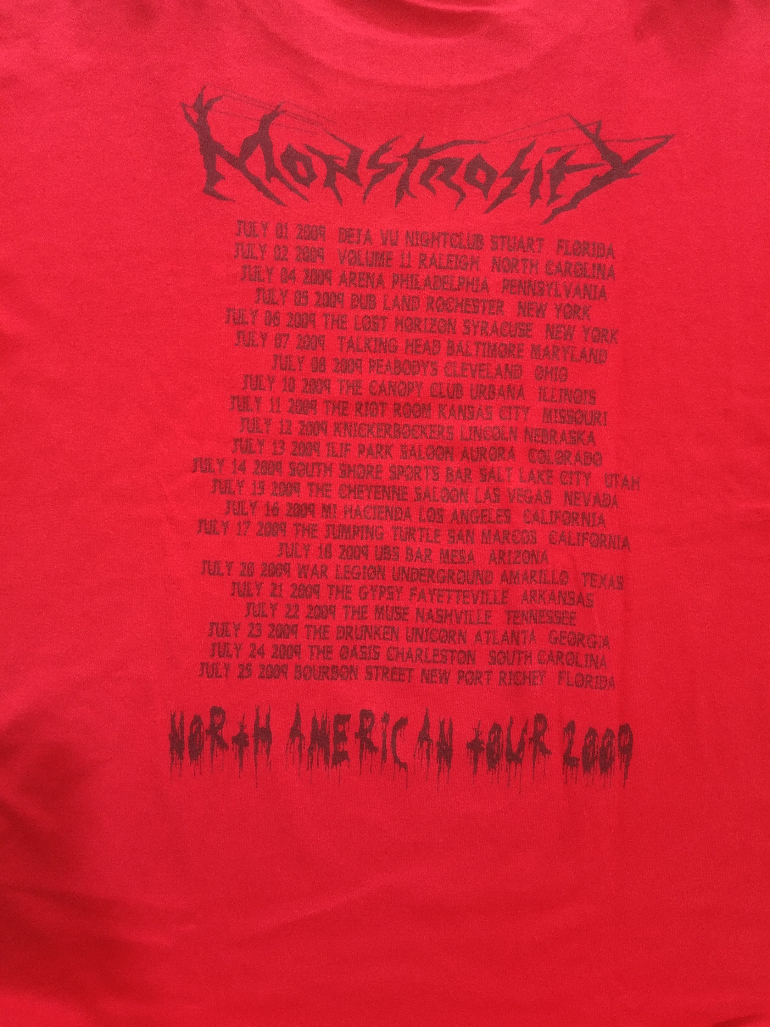 Band Tees MONSTROSITY north American tour 2009 Size US L / EU 52-54 / 3 - 4 Thumbnail
