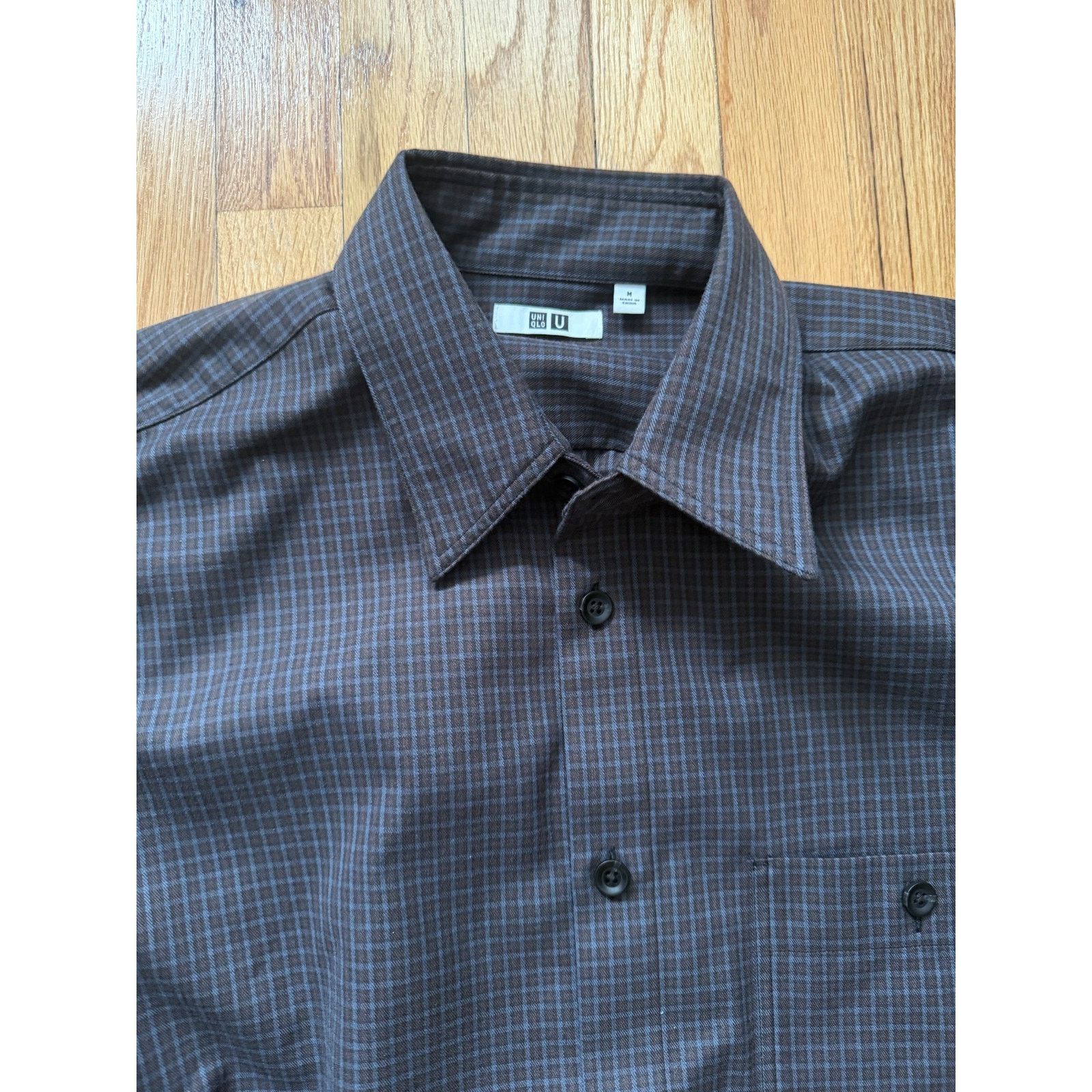 Uniqlo UNIQLO U Twill Work Oversized Shirt Medium Blue Brown Size US M / EU 48-50 / 2 - 2 Thumbnail