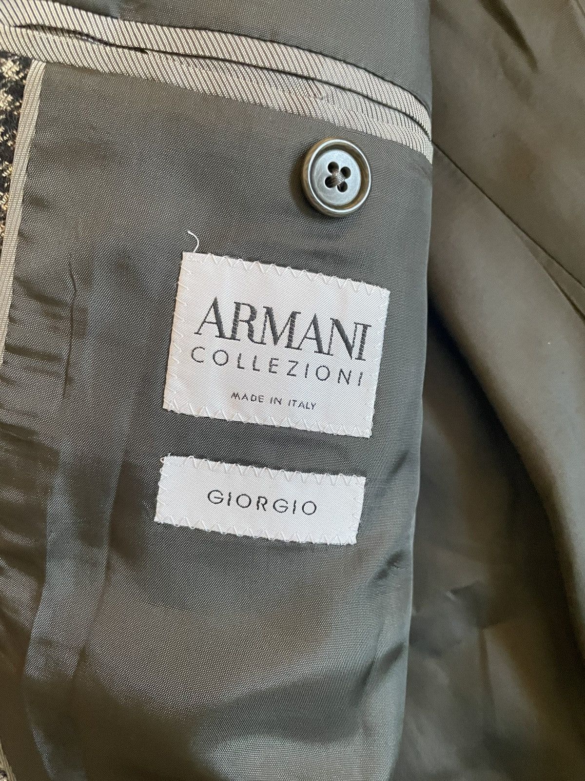 Armani Collezioni Small Check Wool GIORGIO Jacket Size 44R - 6 Thumbnail