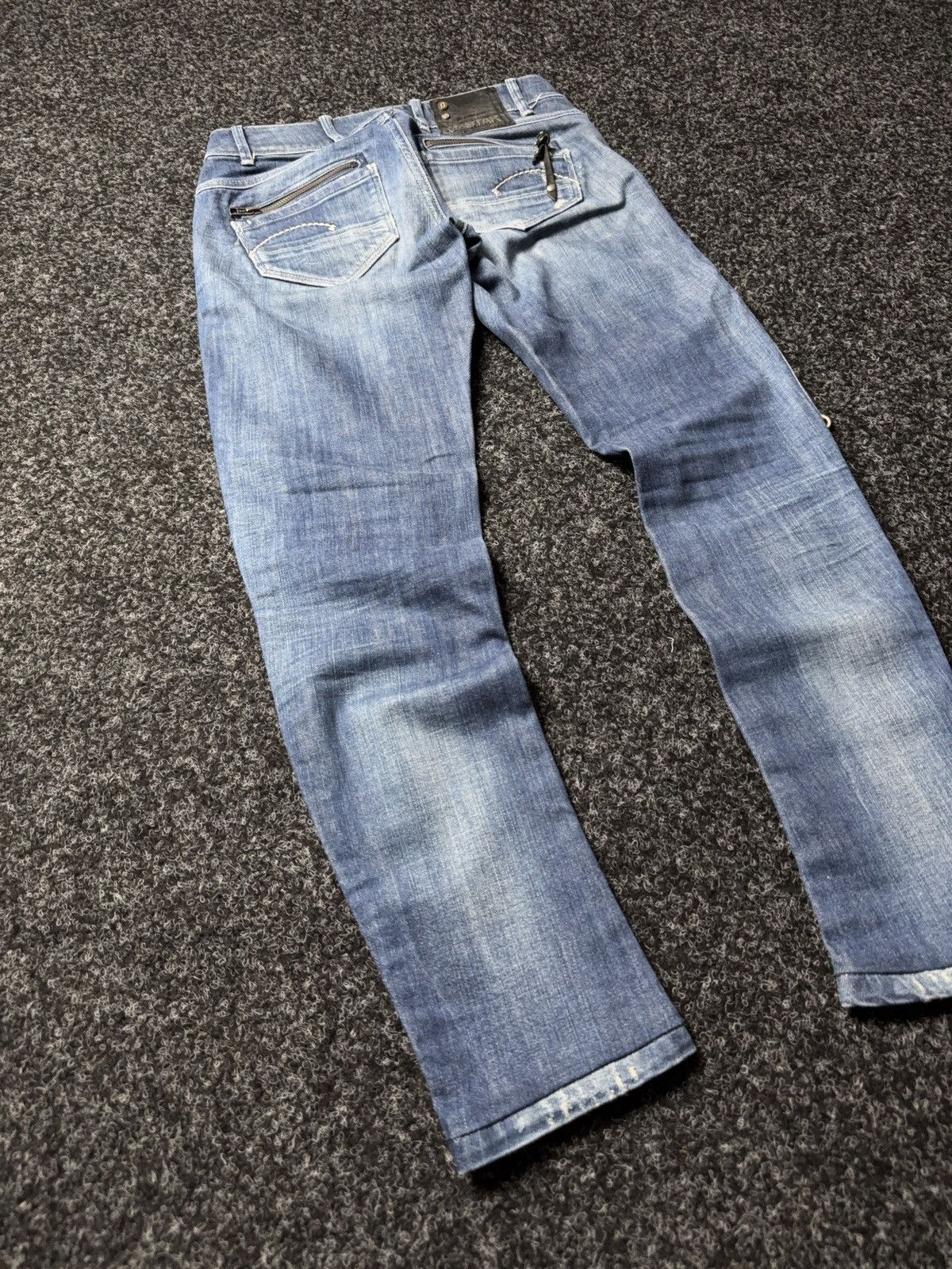 G-Star 00s G-Star RAW 3301 Distressed Punk Rock Denim Jeans Y2K Size 25" / US 0 / IT 36 - 11 Thumbnail