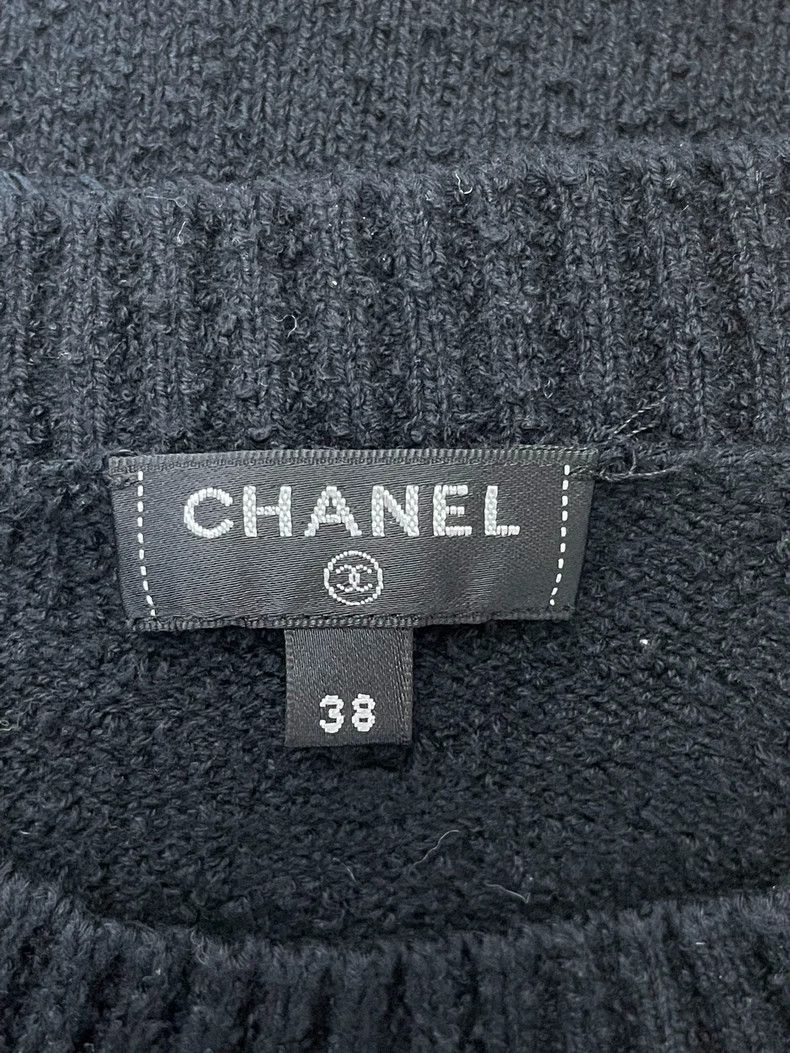 Chanel Chanel Black flower knitted short-sleeved dress Size XS / US 0-2 / IT 36-38 - 4 Thumbnail
