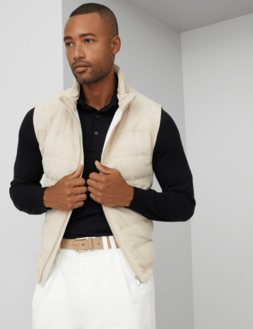 Brunello Cucinelli Padded Leather Vest in Medium Brown Size US M / EU 48-50 / 2 - 3 Thumbnail